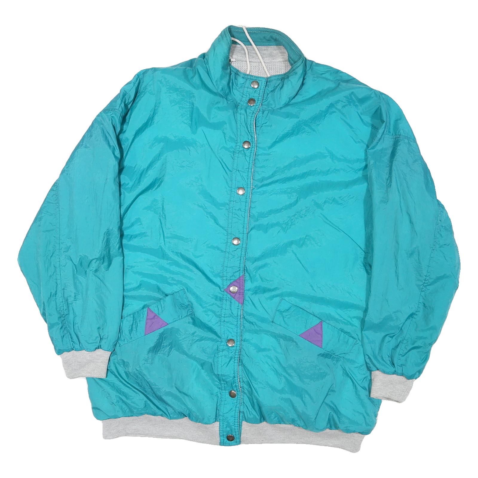 Womens Turquoise & Purple Reversible Synthetic Button Jacket L Woven Casual Refurbished - N/A refurbished available on Cerqular