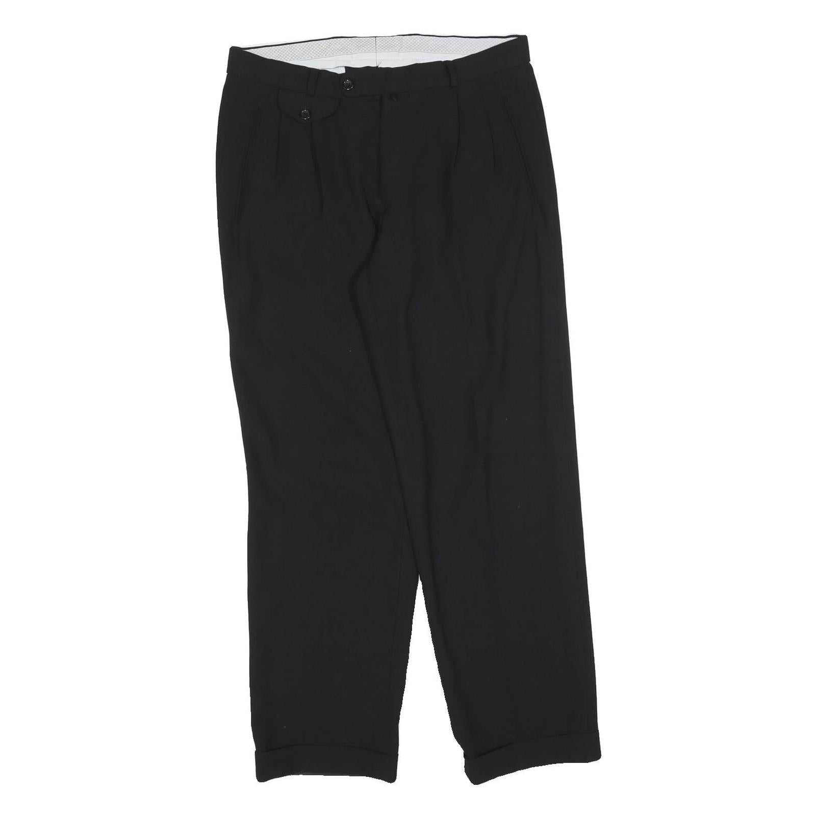 G CABALDI Mens Polyester Blend Black Regular Straight Trousers W32 L30 Tailored Refurbished - N/A refurbished available on Cerqular