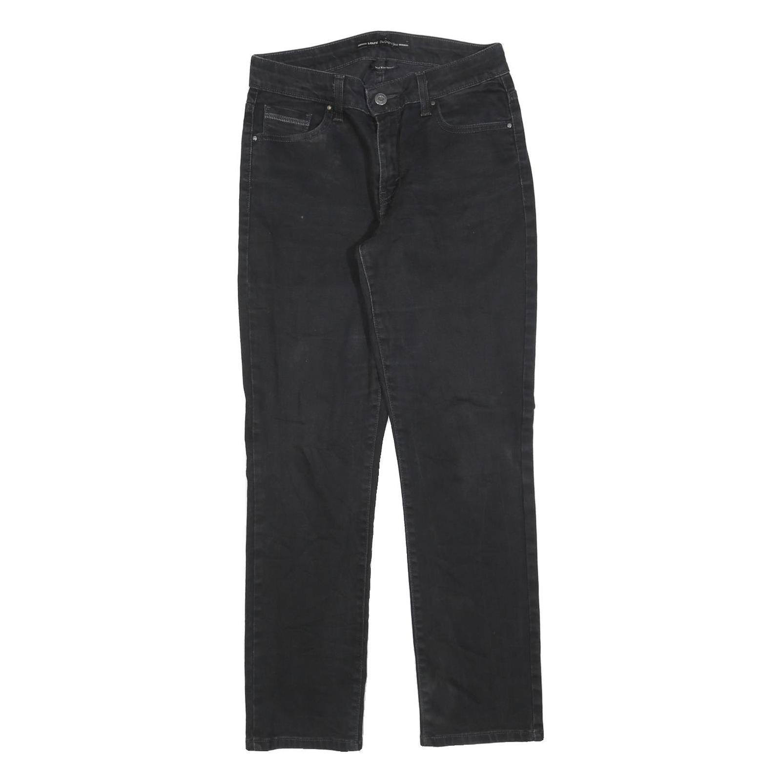 LEVI'S Womens Black Regular Straight Denim Dark Zip W28 L30 Stylish Comfort Refurbished - N/A refurbished available on Cerqular