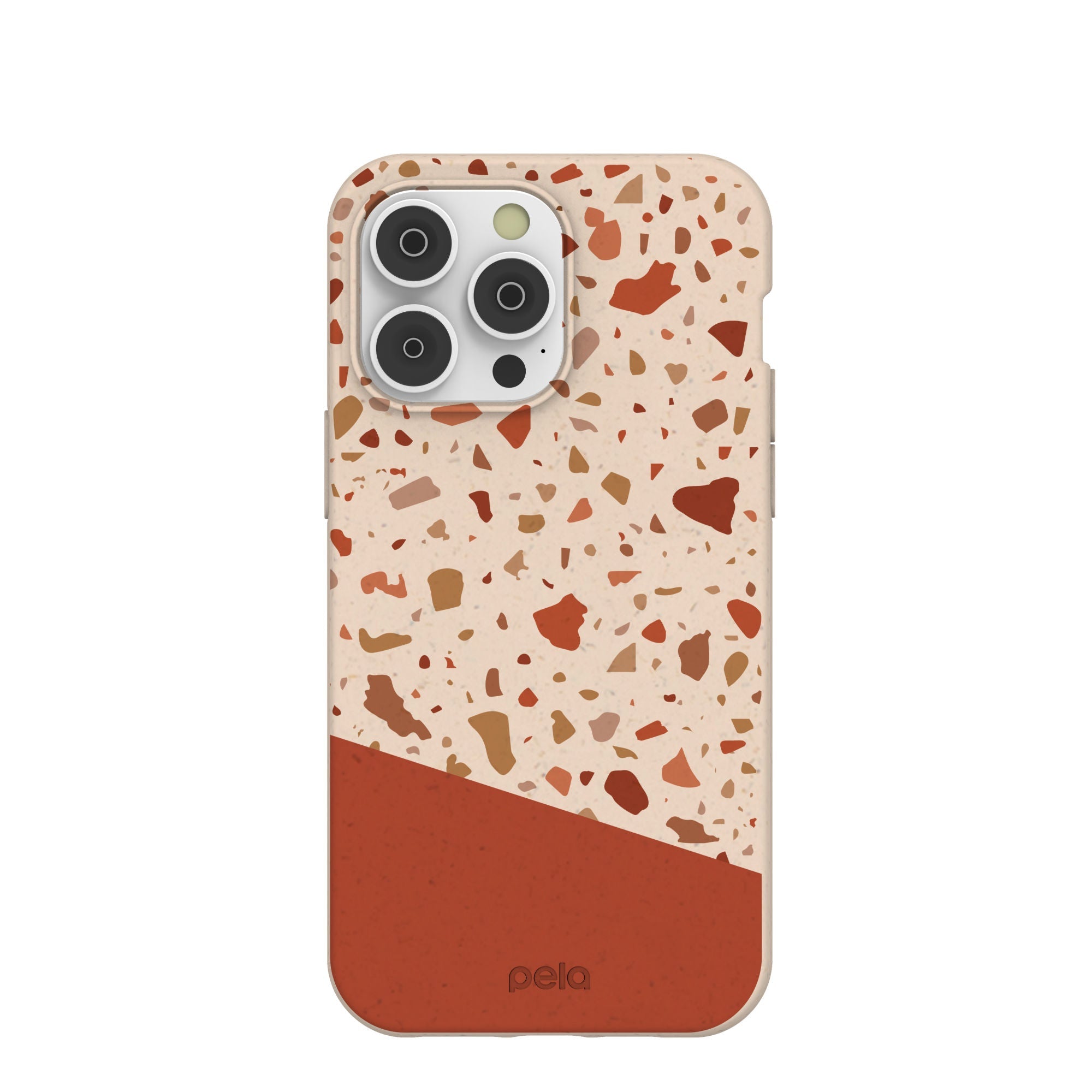 Seashell Clay Terrazzo iPhone 14 Pro Max Case Refurbished - Pela Case refurbished available on Cerqular