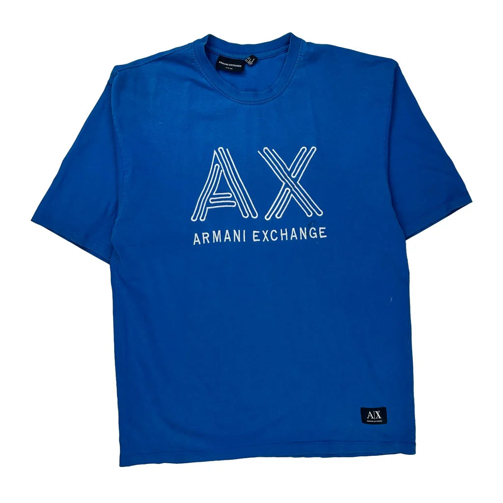 Buy Armani Exchange T-Shirt - 2XL Blue Cotton Refurbished - $40.19 Armani Exchange T-Shirt - 2XL Blue Cotton Refurbished - Thrifted (note: this is a term often used to describe second- refurbished available on Cerqular