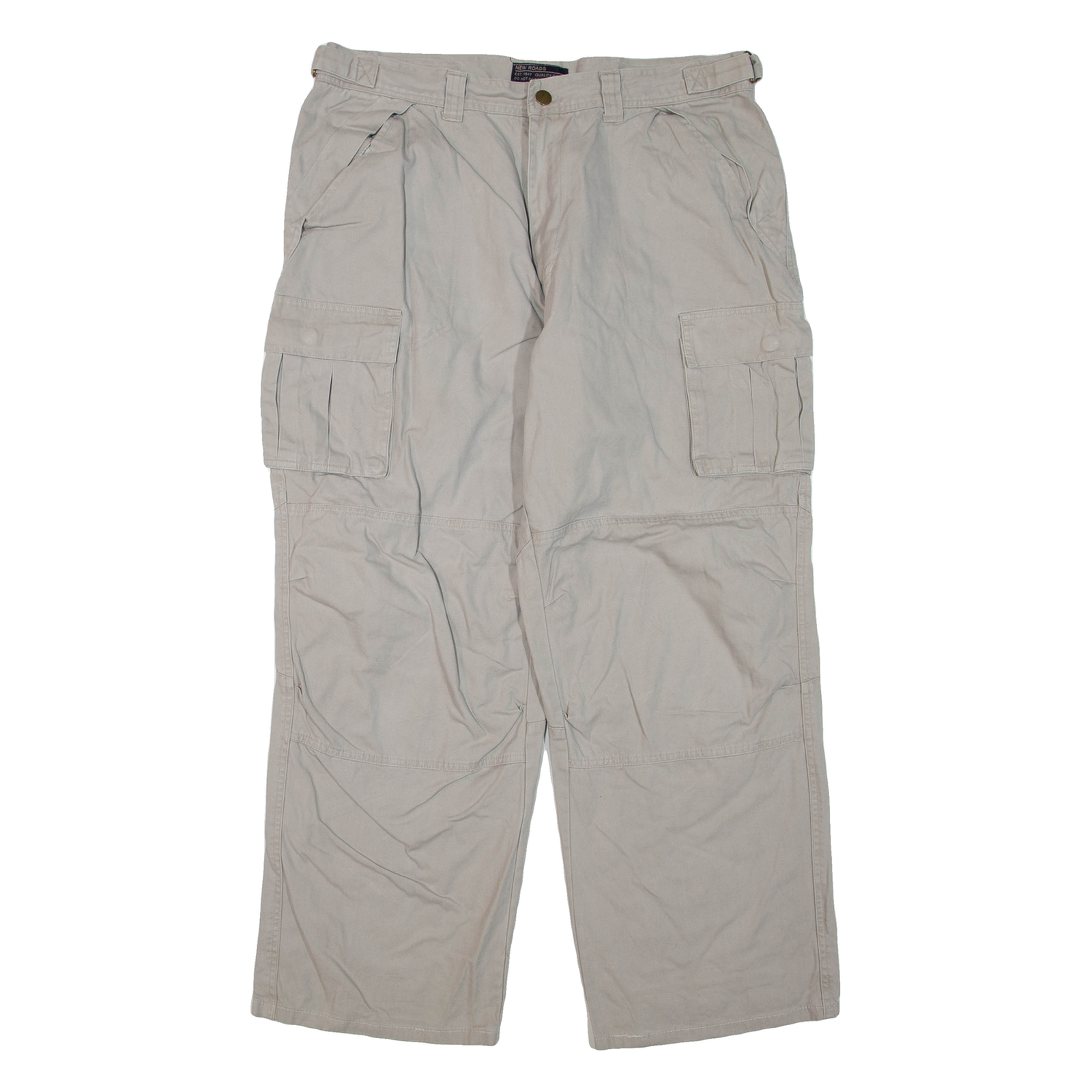 NEW ROADS Cargo Mens Trousers Grey Regular Straight W34 L28 Refurbished - N/A refurbished available on Cerqular