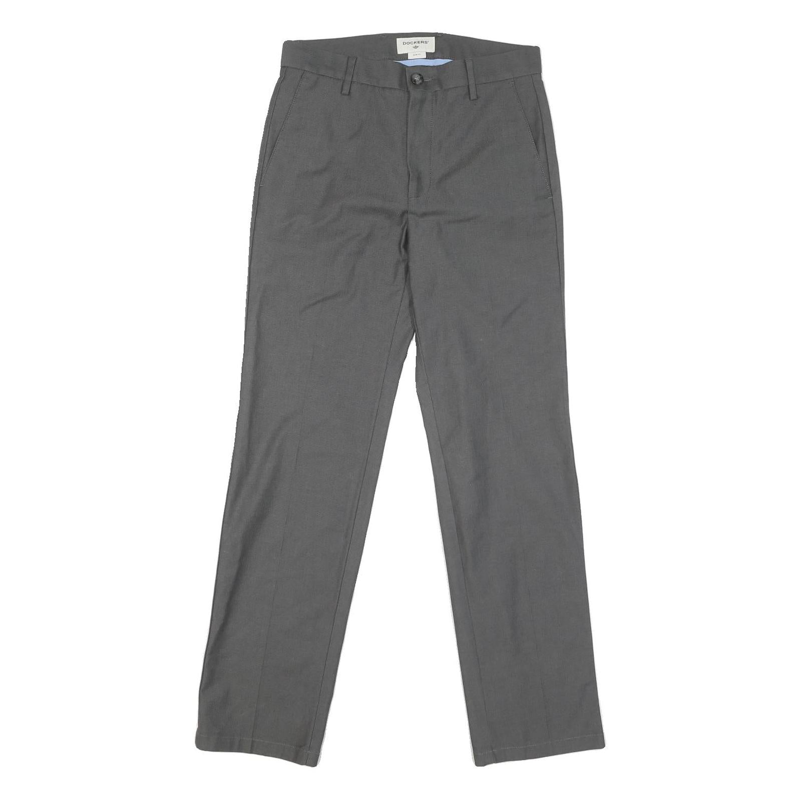 DOCKERS Womens Cotton Blend Grey Slim Straight Trousers W30 L29 Smart Casual Refurbished - N/A refurbished available on Cerqular