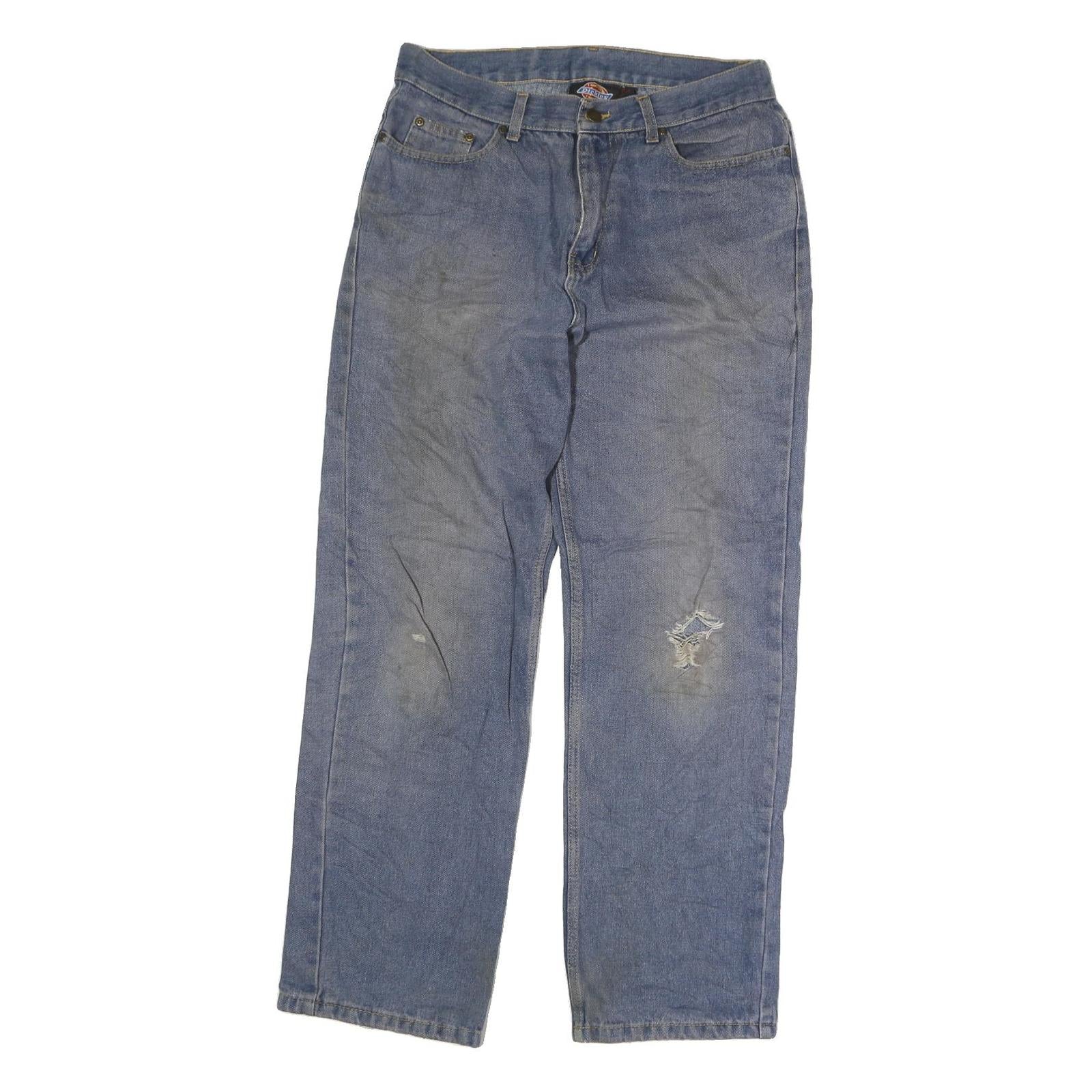DICKIES Mens Jeans Blue Regular Straight Denim Medium W38 L35 Zip Cotton Refurbished - N/A refurbished available on Cerqular