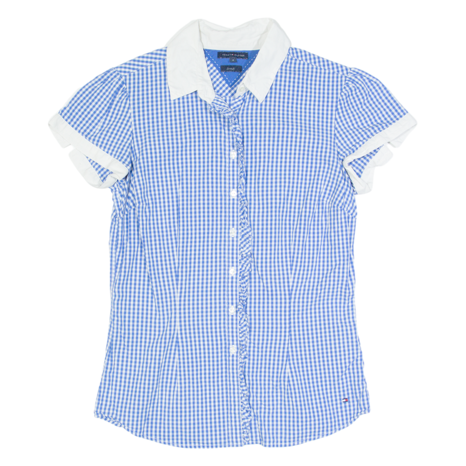 TOMMY HILFIGER Womens Shirt Blue Gingham S Refurbished - N/A refurbished available on Cerqular