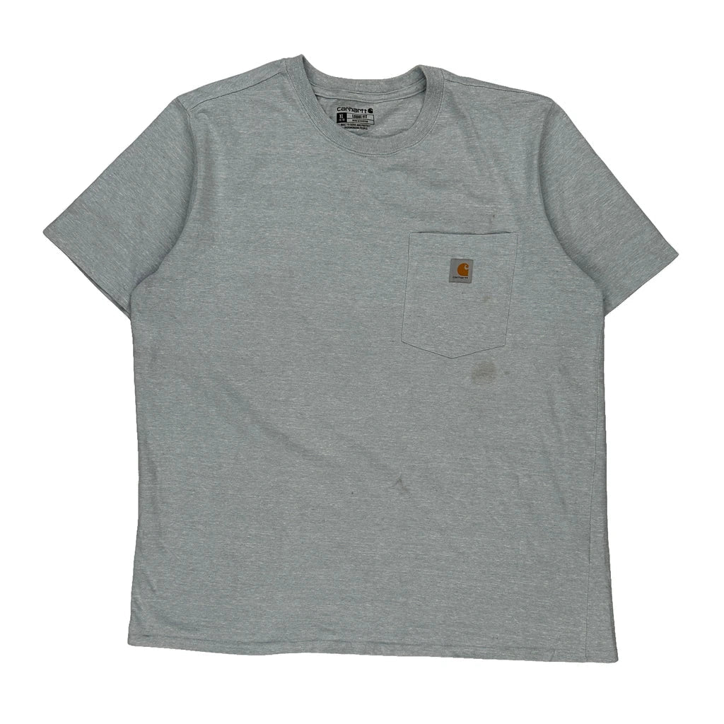 Carhartt T-Shirt - XL Grey Cotton Refurbished - Thrifted (note: this is a term often used to describe second- refurbished available on Cerqular