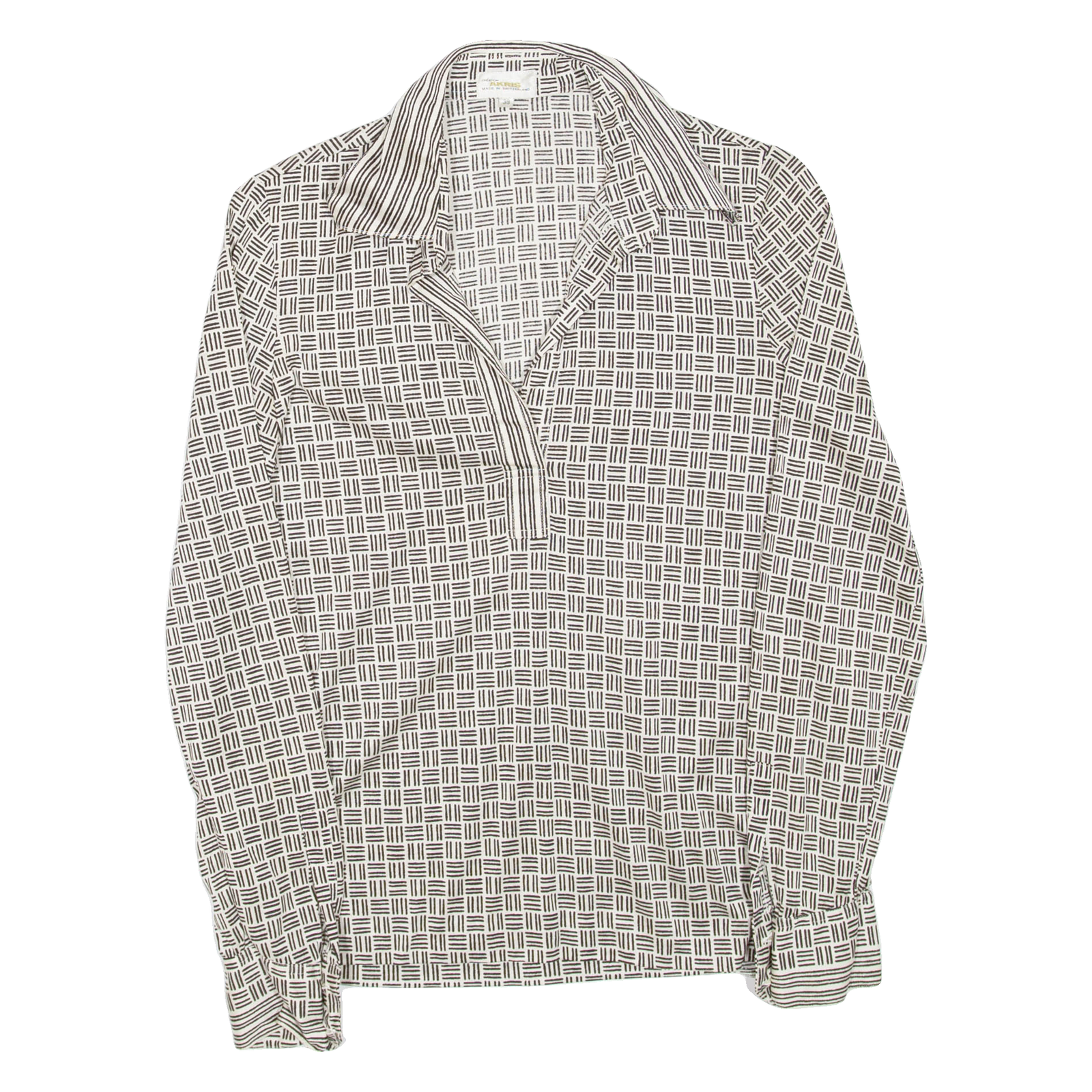 Buy Womens Printed Top Black Collared Long Sleeve Geometric S Refurbished - $16.89 Womens Printed Top Black Collared Long Sleeve Geometric S Refurbished - N/A refurbished available on Cerqular