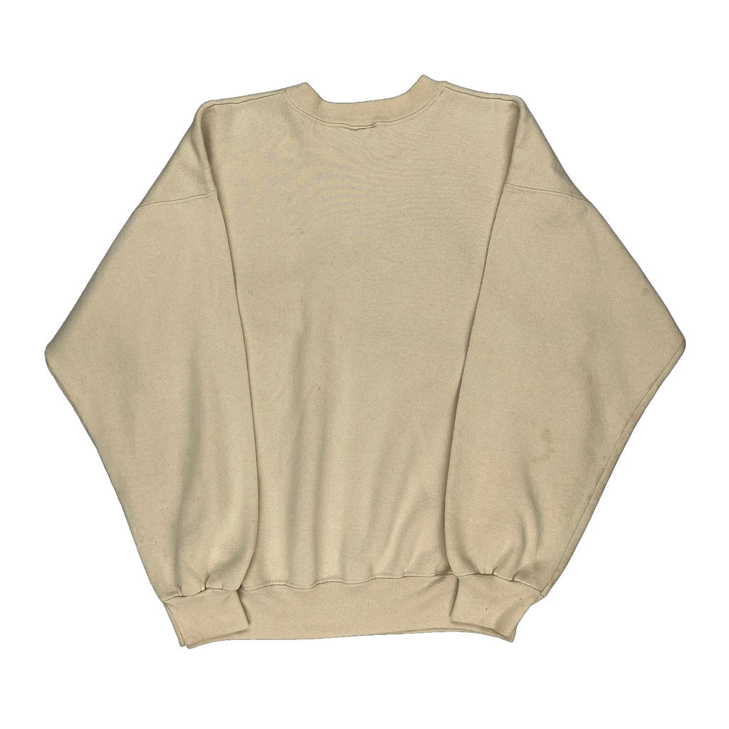 Unbranded Sweatshirt - XL Beige Cotton Refurbished - Thrifted (note: this is a term often used to describe second- refurbished available on Cerqular