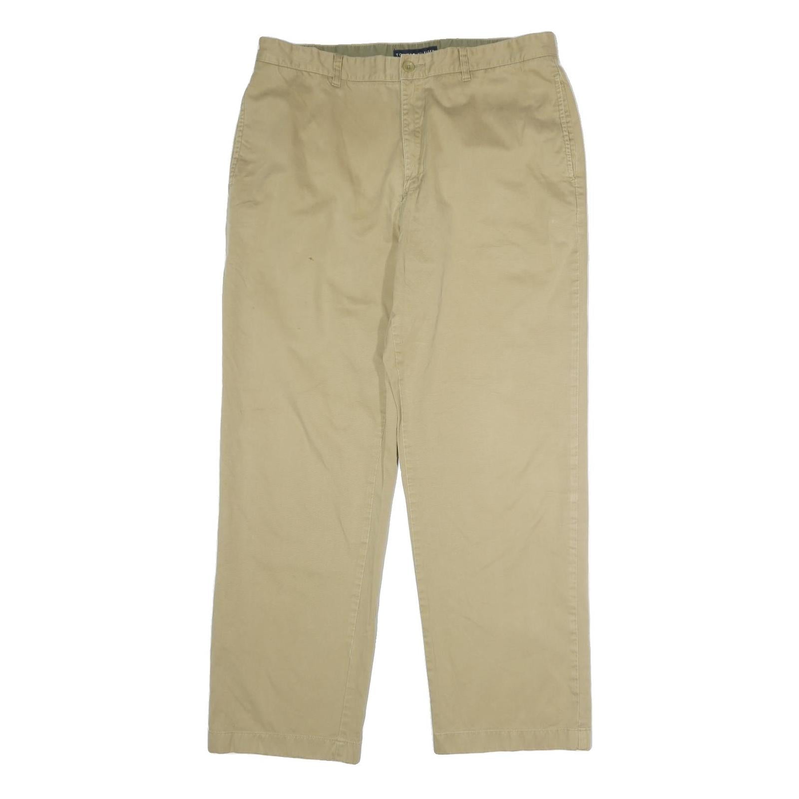TOMMY HILFIGER Mens Cotton Beige Classic Straight Trousers W36 L32 Casual Chinos Refurbished - N/A refurbished available on Cerqular