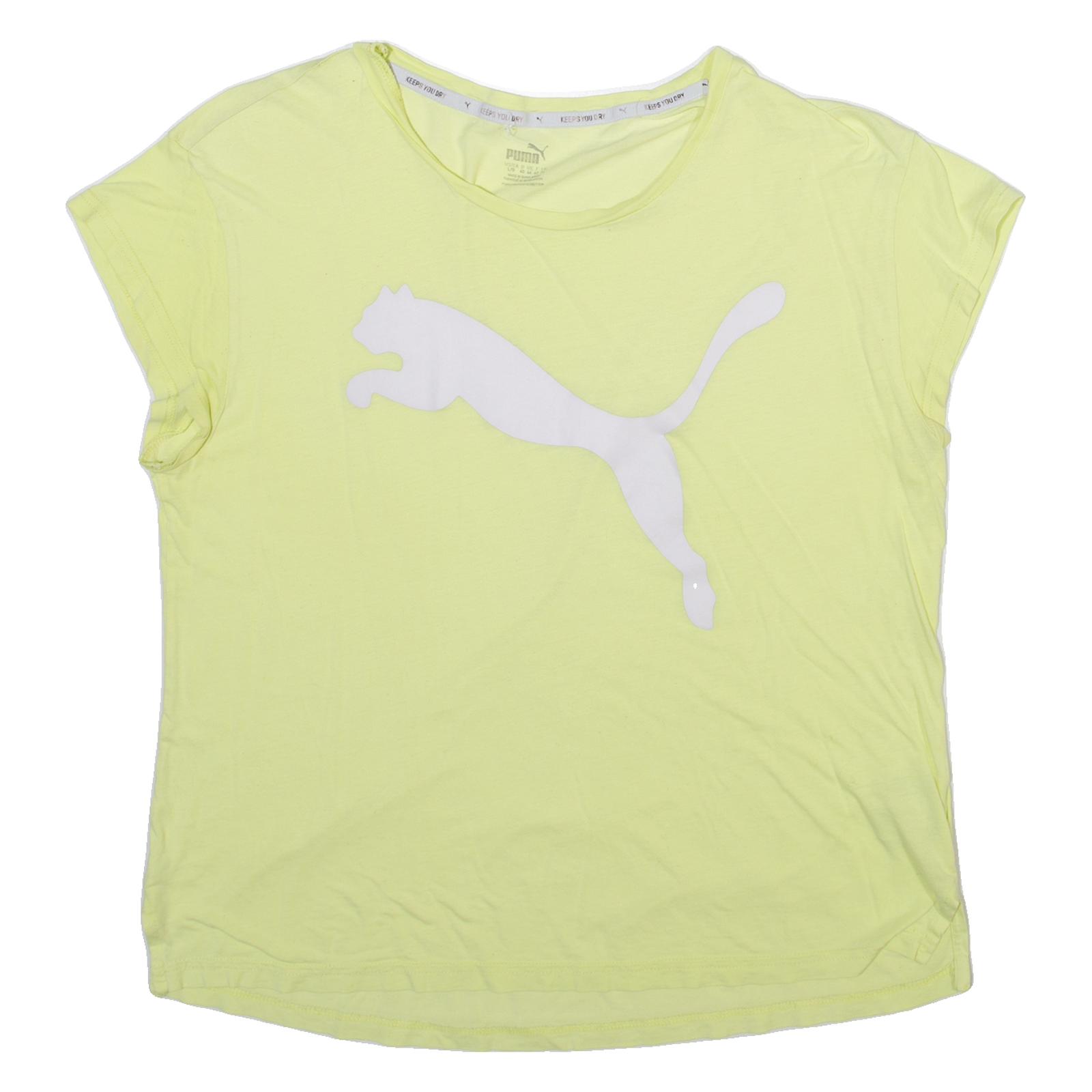 PUMA Womens T-Shirt Yellow Sleeveless L Refurbished - N/A refurbished available on Cerqular