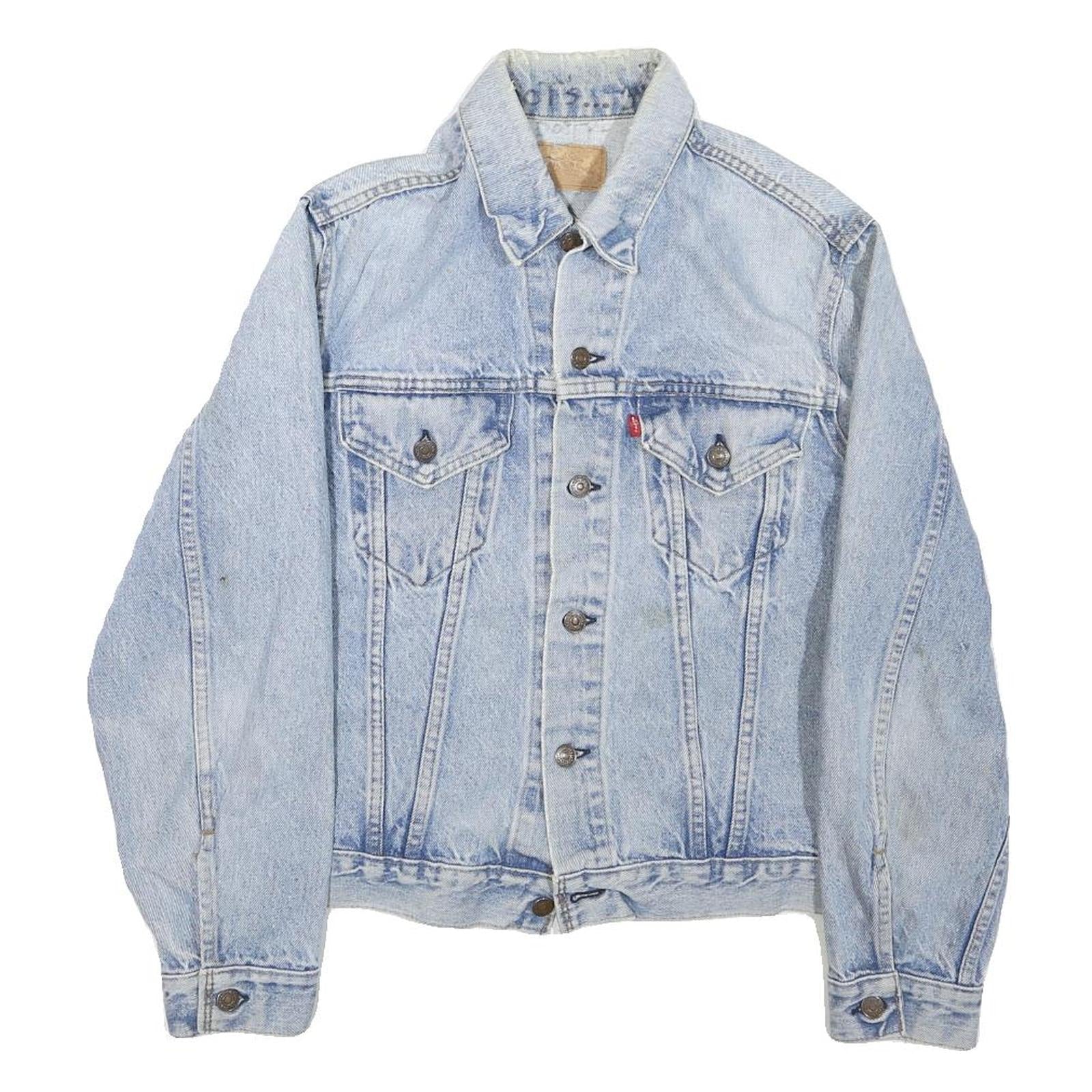 LEVI'S Womens Blue Denim Cotton Blend Button Jacket L Classic Casual Denim Refurbished - N/A refurbished available on Cerqular