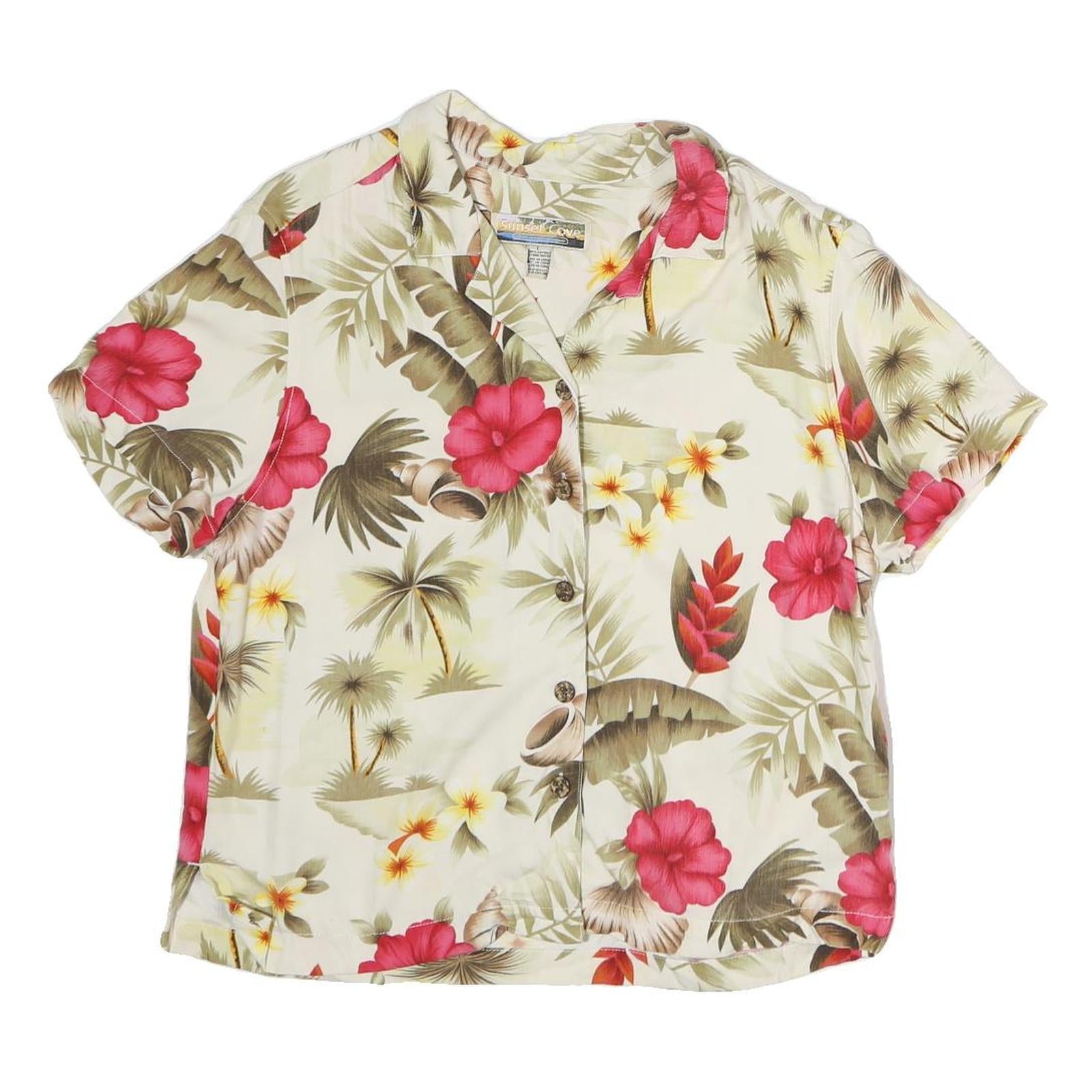 Buy SUNSET COVE Mens Cream Hawaiian Short Sleeve Shirt M Tropical Floral Cotton Refurbished - $19.49 SUNSET COVE Mens Cream Hawaiian Short Sleeve Shirt M Tropical Floral Cotton Refurbished - N/A refurbished available on Cerqular