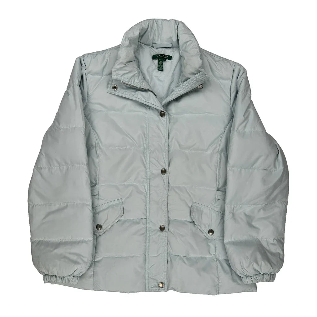Ralph Lauren Puffer - Large Grey Polyester Refurbished - Thrifted (note: this is a term often used to describe second- refurbished available on Cerqular