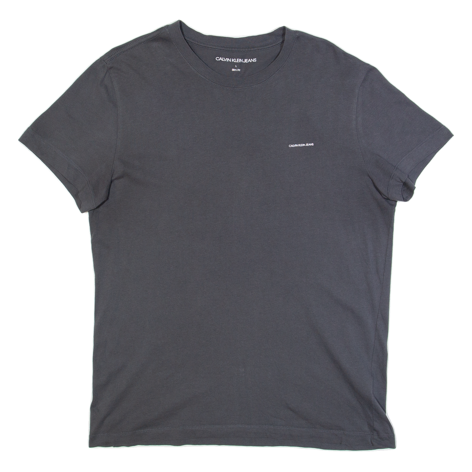 CALVIN KLEIN JEANS Slim Fit Mens T-Shirt Grey M Refurbished - N/A refurbished available on Cerqular