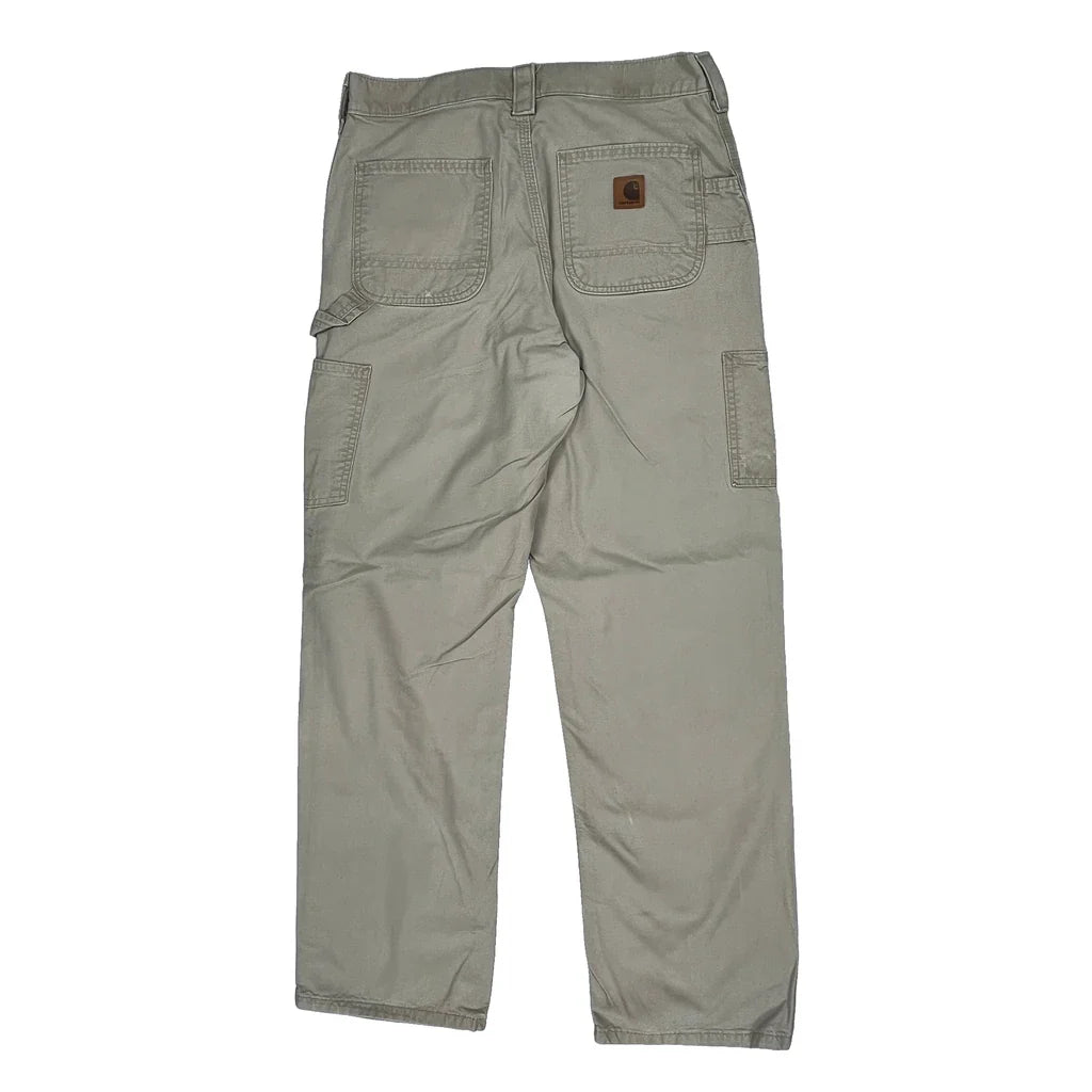 Buy Carhartt Carpenter Trousers - 31W 32L Beige Cotton Refurbished - $73.69 Carhartt Carpenter Trousers - 31W 32L Beige Cotton Refurbished - Thrifted (note: this is a term often used to describe second- refurbished available on Cerqular
