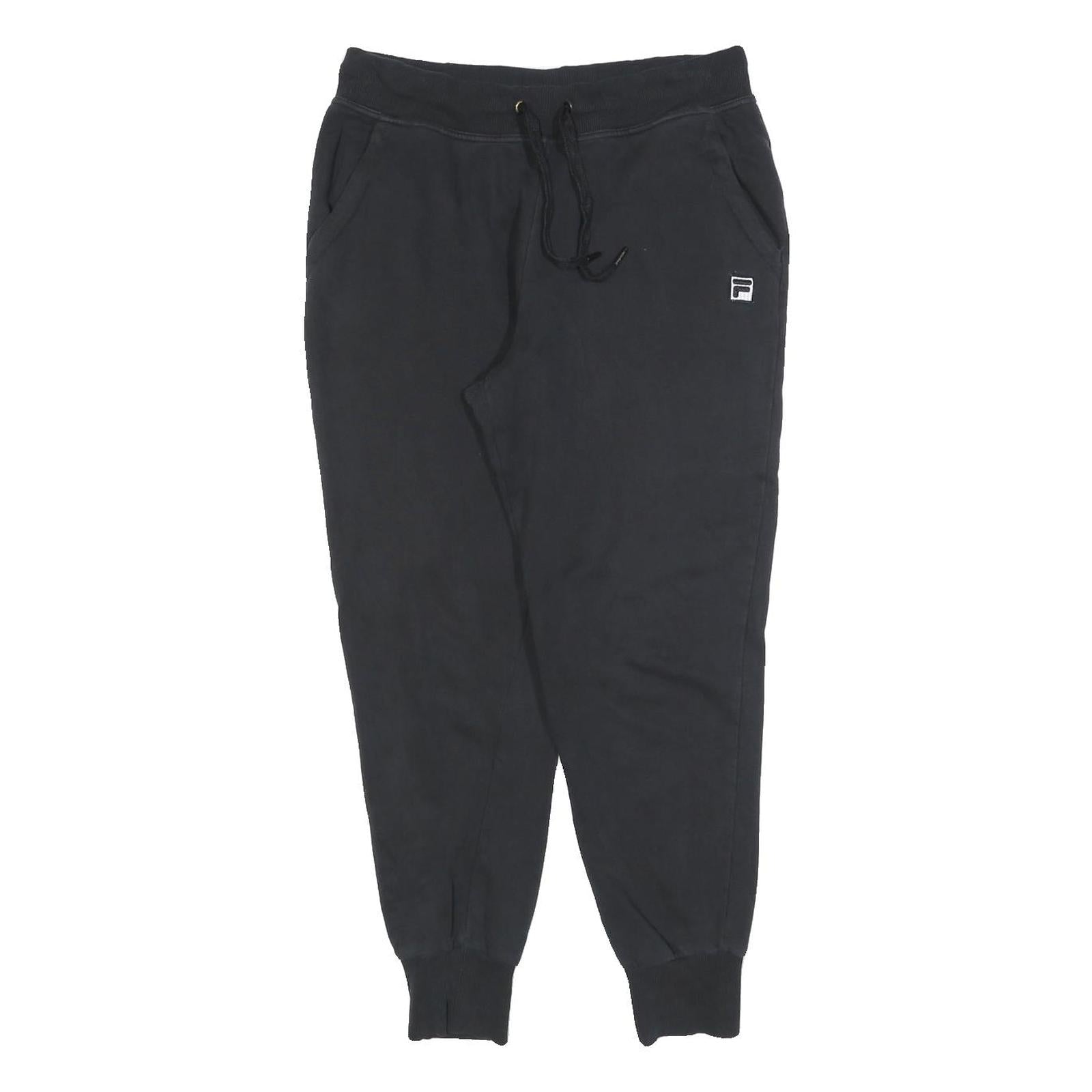 FILA Womens Joggers Black M W30 L26 Cotton Slim Tapered Fit Casual Sportswear Refurbished - N/A refurbished available on Cerqular