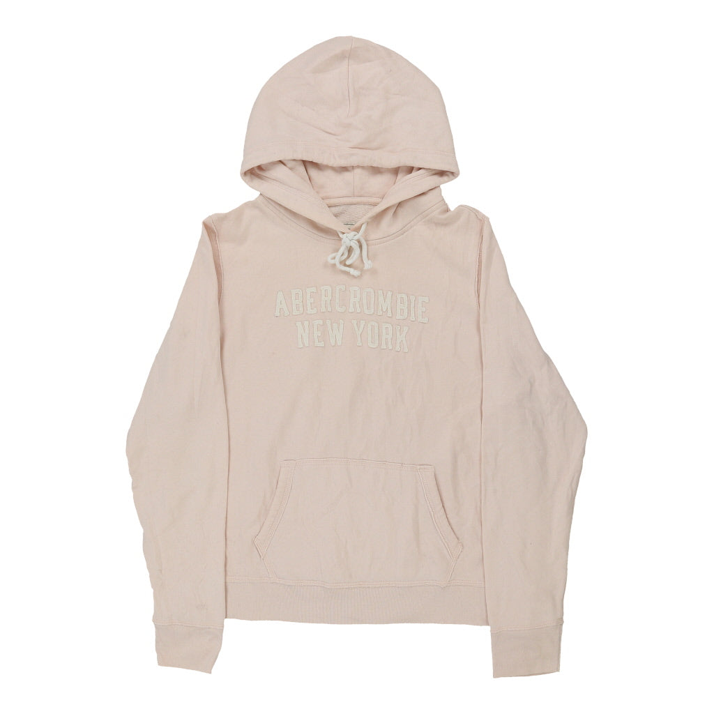 Abercrombie & Fitch Spellout Hoodie - XL Pink Cotton Refurbished - Thrifted (note: this is a term often used to describe second- refurbished available on Cerqular