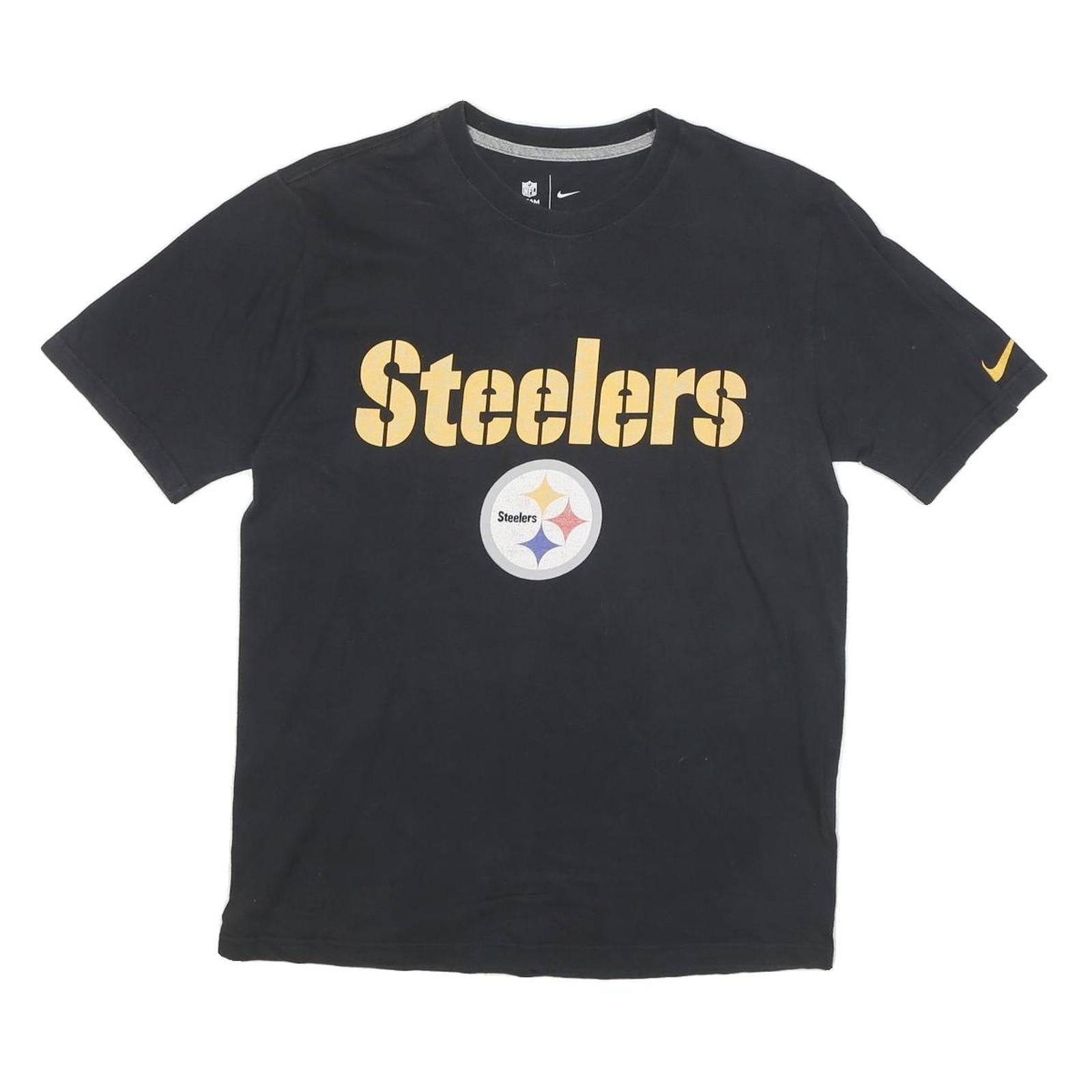 NIKE Mens Black Steelers Graphic T-Shirt M Short Sleeve Crew Neck NFL Refurbished - N/A refurbished available on Cerqular