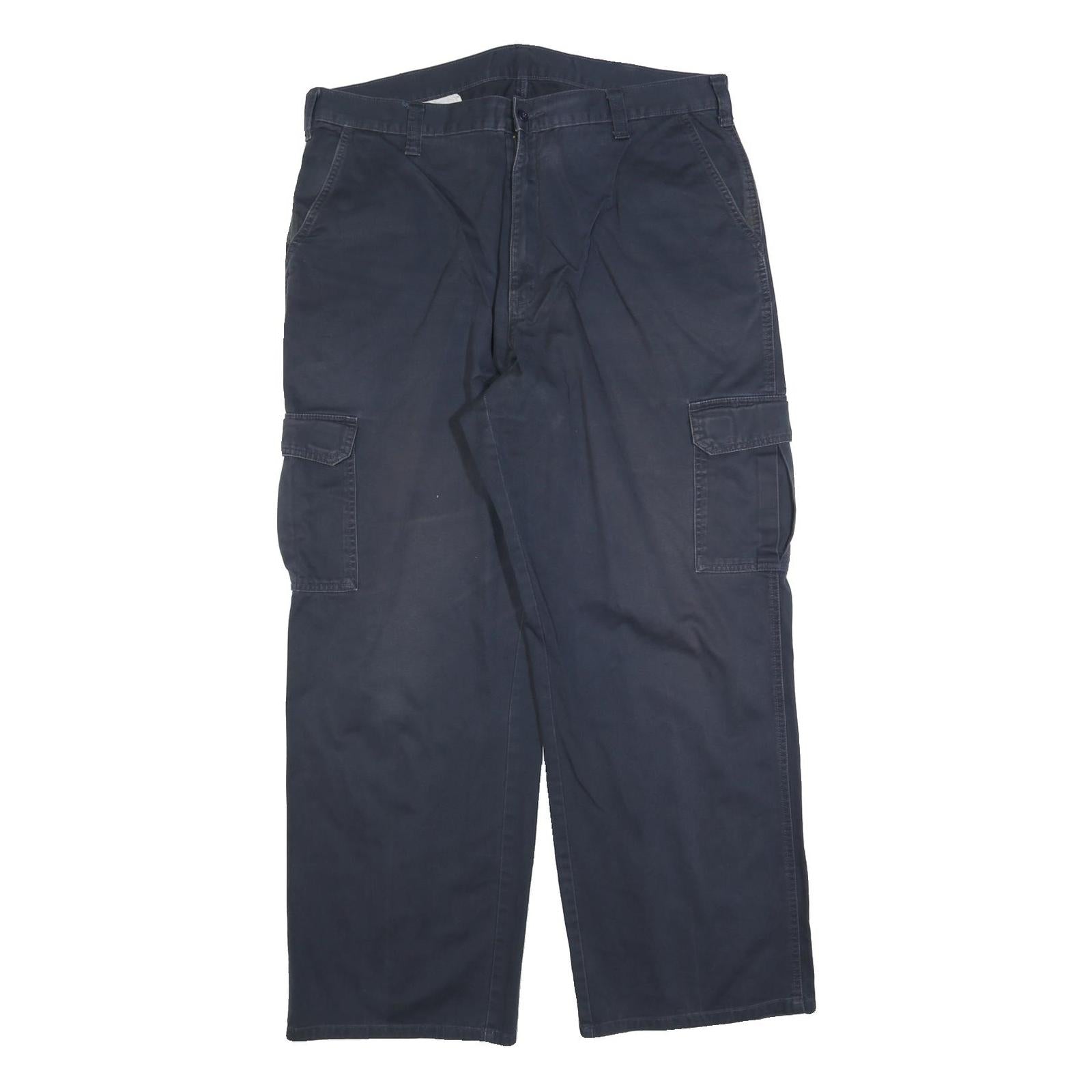 DICKIES Mens Cotton Blend Navy Relaxed Cargo Trousers W38 L30 Workwear Zip Refurbished - N/A refurbished available on Cerqular