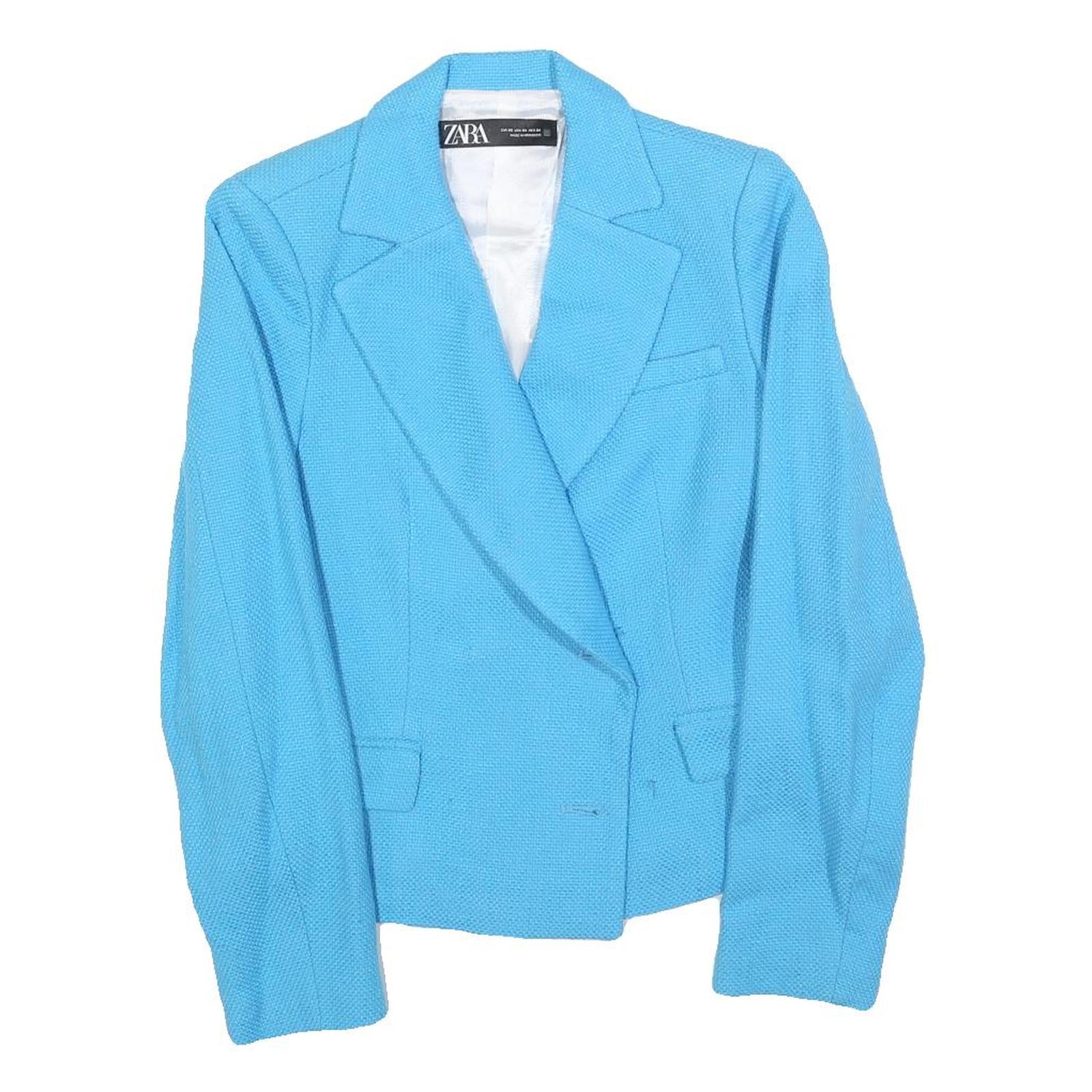 Buy ZARA Womens Blue Button Cotton Blazer XS Tailored Jacket Formal Textured Refurbished - $31.19 ZARA Womens Blue Button Cotton Blazer XS Tailored Jacket Formal Textured Refurbished - N/A refurbished available on Cerqular