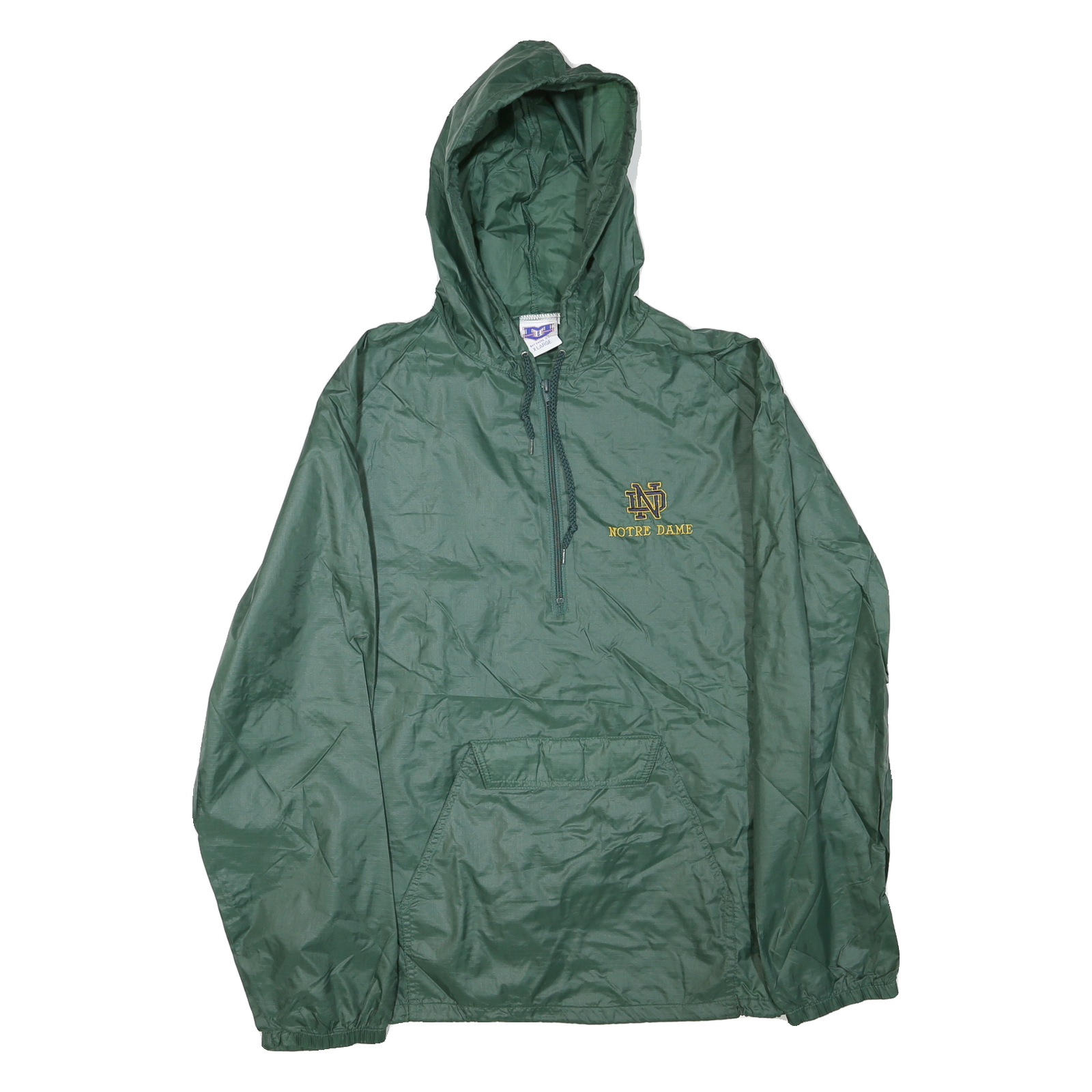 BAY SHORE Mens Green Nylon Hooded Zip Jacket XL Plain Lightweight Outdoor Refurbished - N/A refurbished available on Cerqular