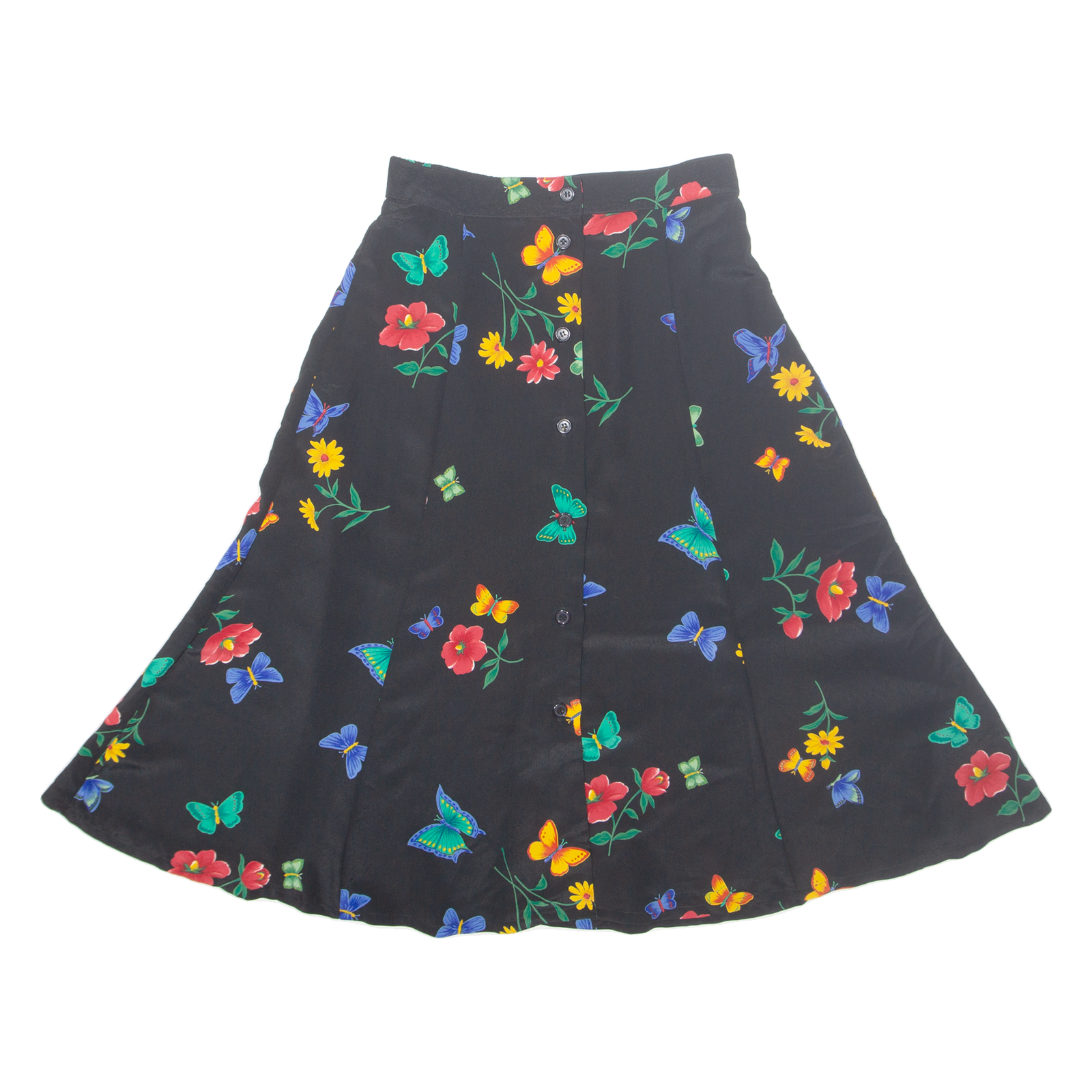 ALFRED DUNNER Womens Flare Skirt Black Midi Floral UK 6 Refurbished - N/A refurbished available on Cerqular