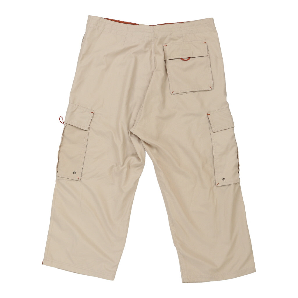 Maxxin Cargo Shorts - 34W 22L Beige Polyester | Size: 34"" waist Refurbished - Thrifted (note: this is a term often used to describe second- refurbished available on Cerqular