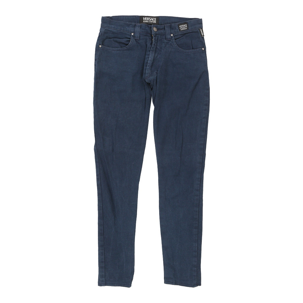 Versace Jeans Couture Skinny Fit Trousers - 28W UK 6 Blue Cotton Blend Refurbished - Thrifted (note: this is a term often used to describe second- refurbished available on Cerqular