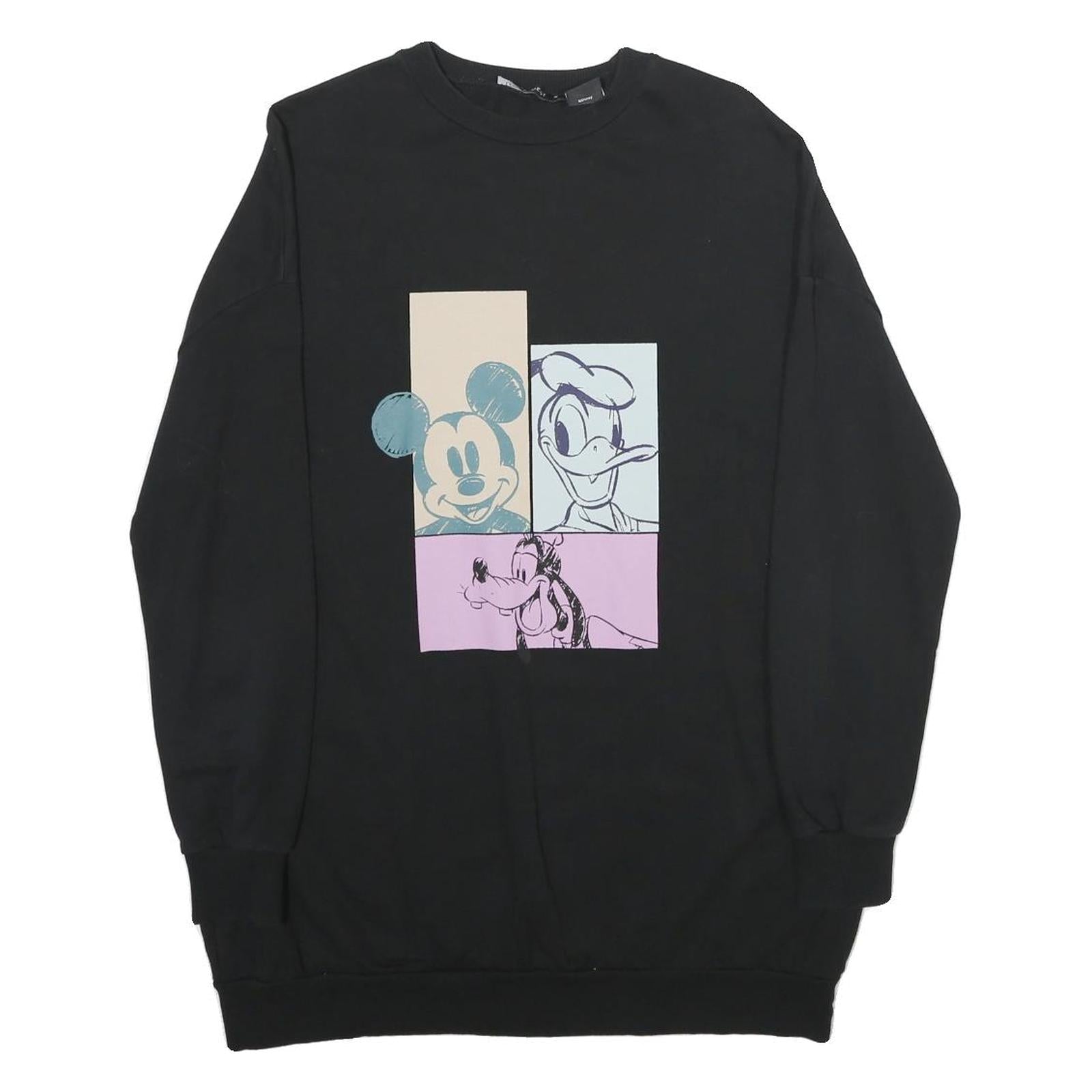 LCW MODEST Womens Black Disney Characters Crew Neck M Cotton Sweatshirt Refurbished - N/A refurbished available on Cerqular