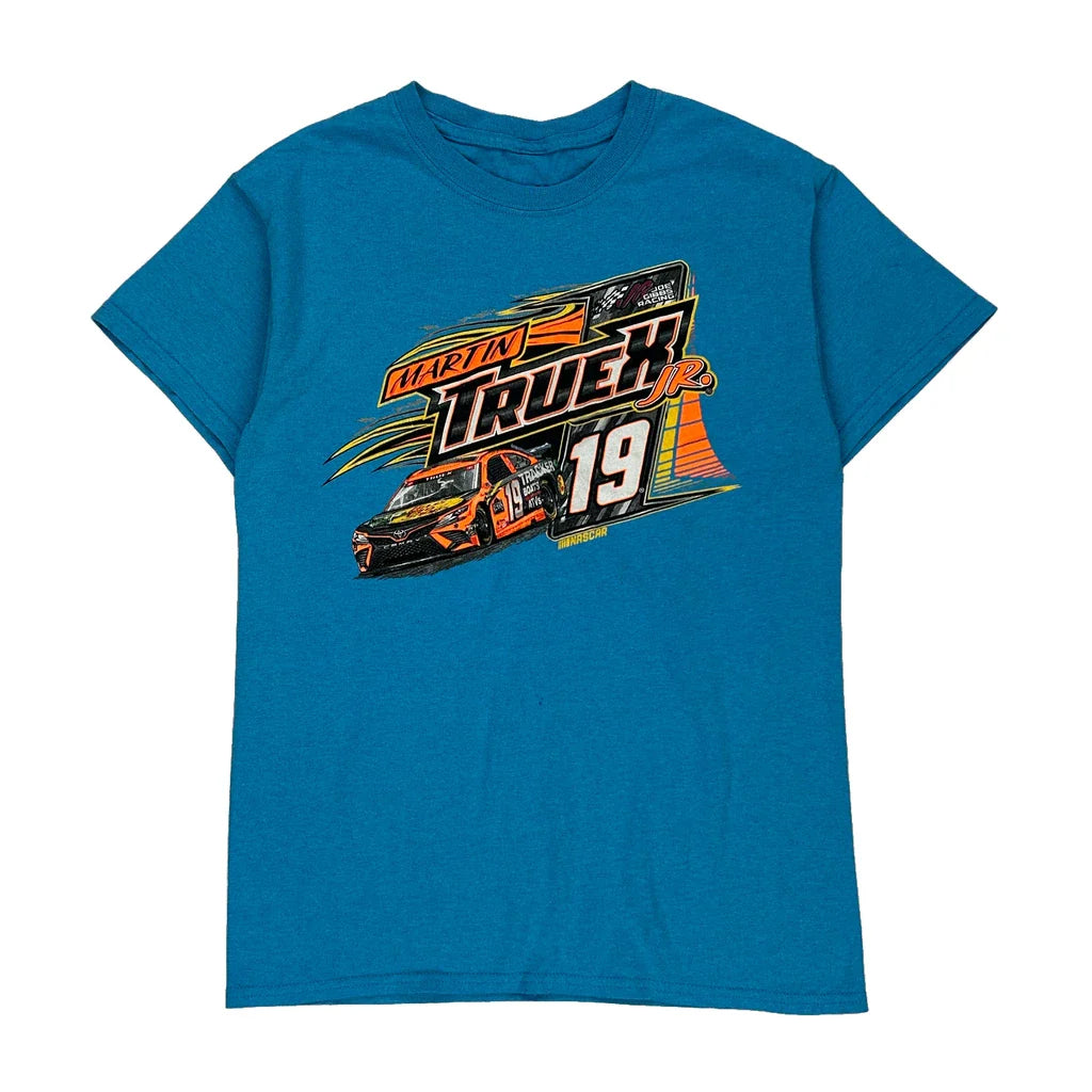 Buy Martin Truek Joe Gibbs Racing Graphic T-Shirt - Small Blue Cotton Blend Refurbished - $11.24 Martin Truek Joe Gibbs Racing Graphic T-Shirt - Small Blue Cotton Blend Refurbished - Thrifted (note: this is a term often used to describe second- refurbished available on Cerqular
