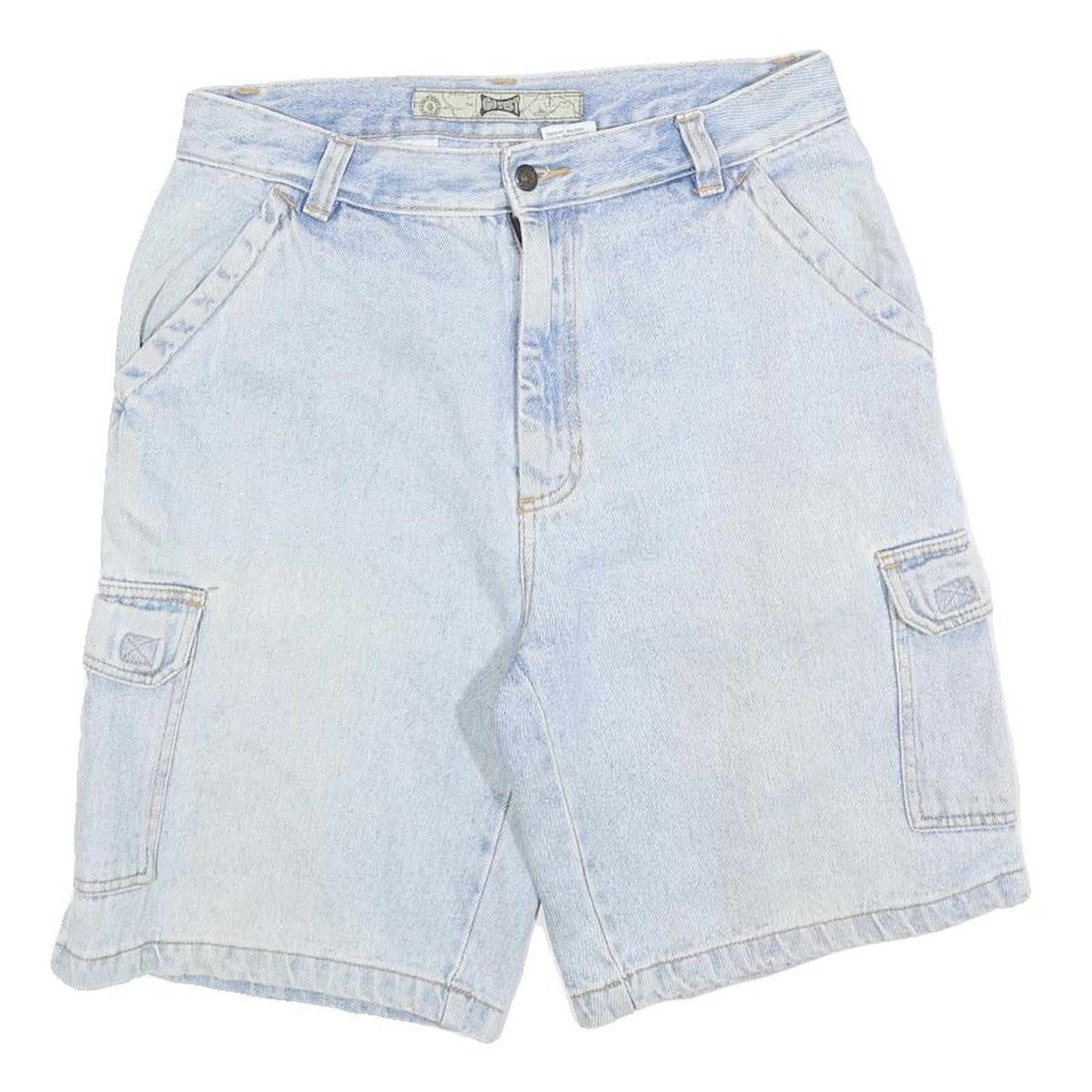 GO WEST Mens Shorts Blue Cargo Cotton Blend M W30 Casual Pockets Summer Refurbished - N/A refurbished available on Cerqular
