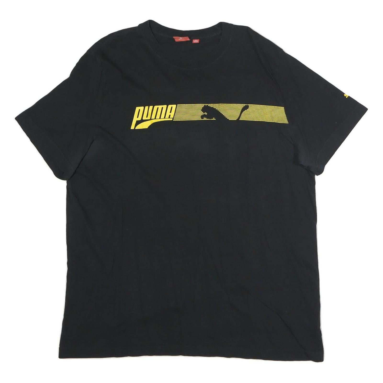 PUMA Mens Black & Yellow Graphic T-Shirt XL Short Sleeve Crew Neck Cotton Refurbished - N/A refurbished available on Cerqular