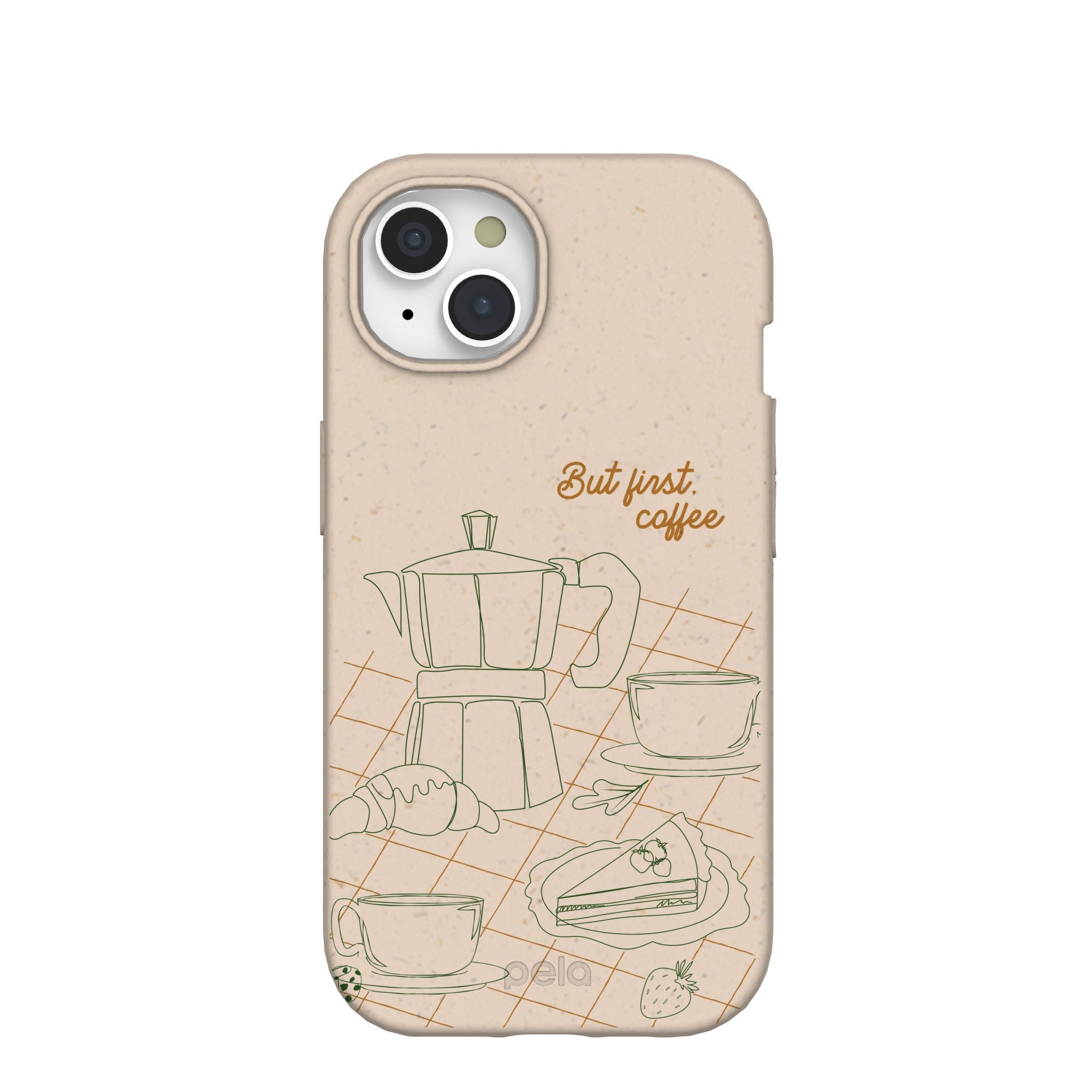 Seashell But First iPhone 15 Case Refurbished - Pela Case refurbished available on Cerqular