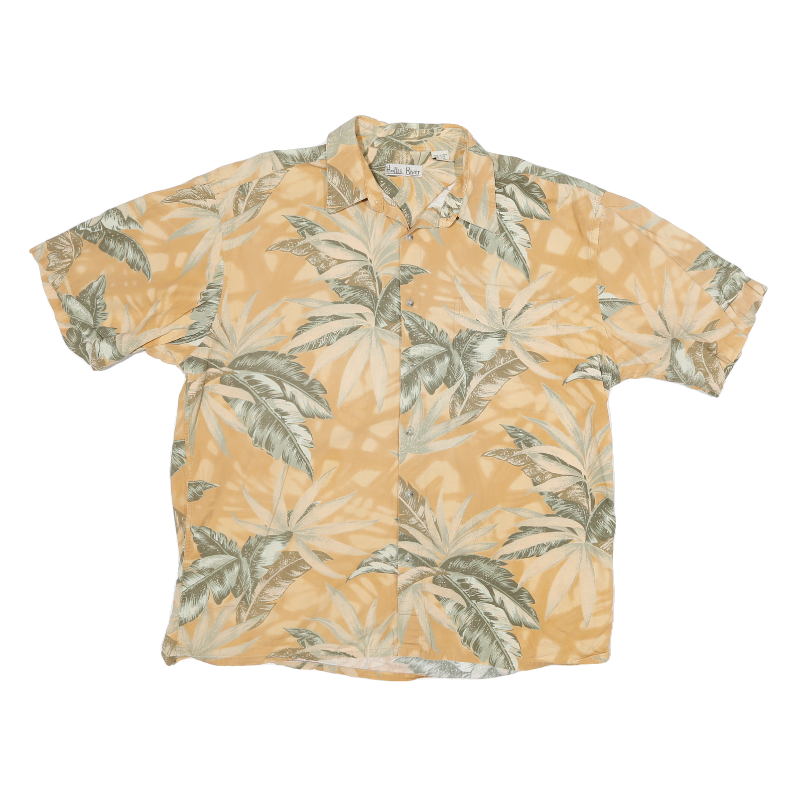 HOLIS RIVER Mens Beige & Green Tropical Print Shirt L Short Sleeve Casual Summer Refurbished - N/A refurbished available on Cerqular