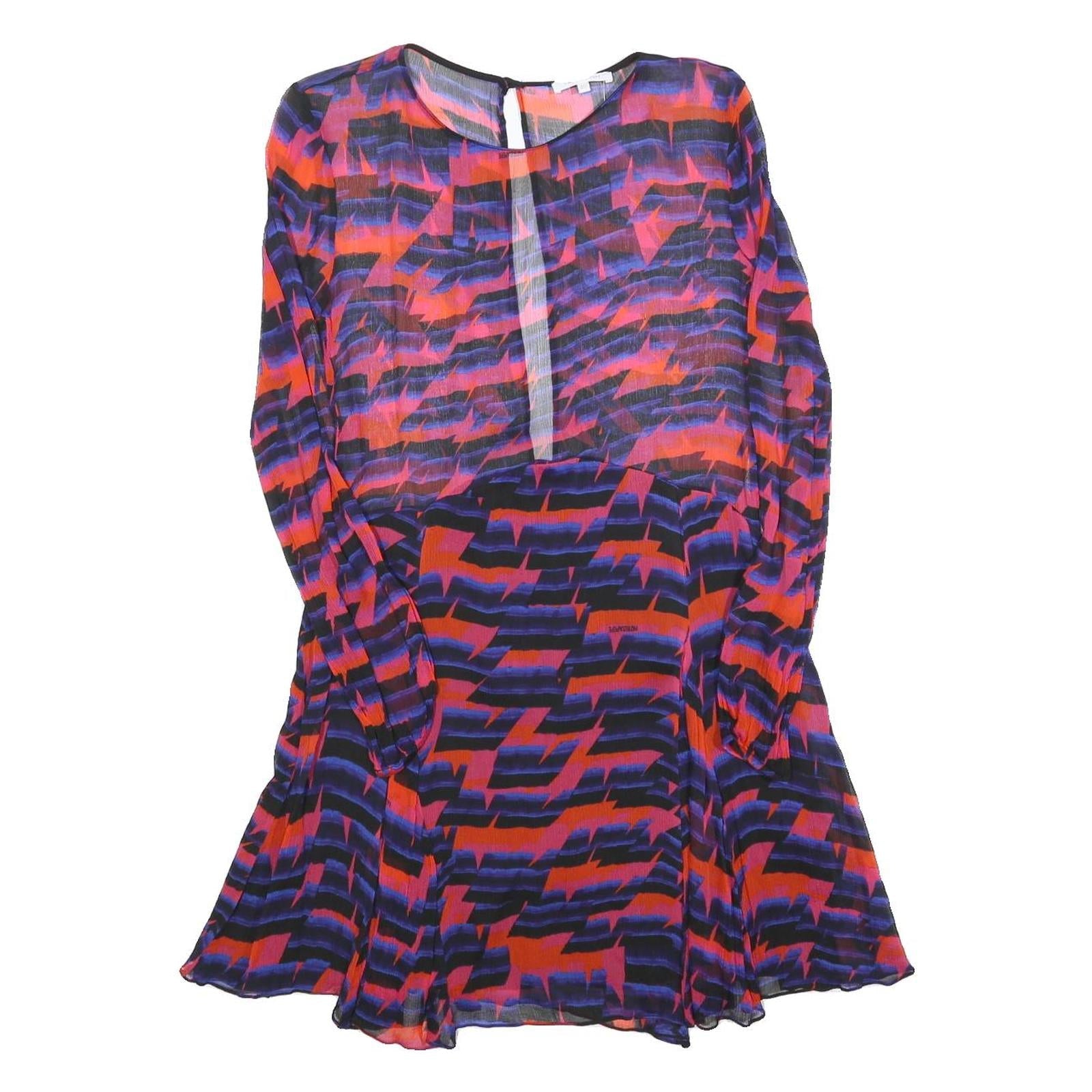 PATRIZIA PEPE Womens Purple & Red Viscose Shift Dress Abstract Pattern Long Refurbished - N/A refurbished available on Cerqular
