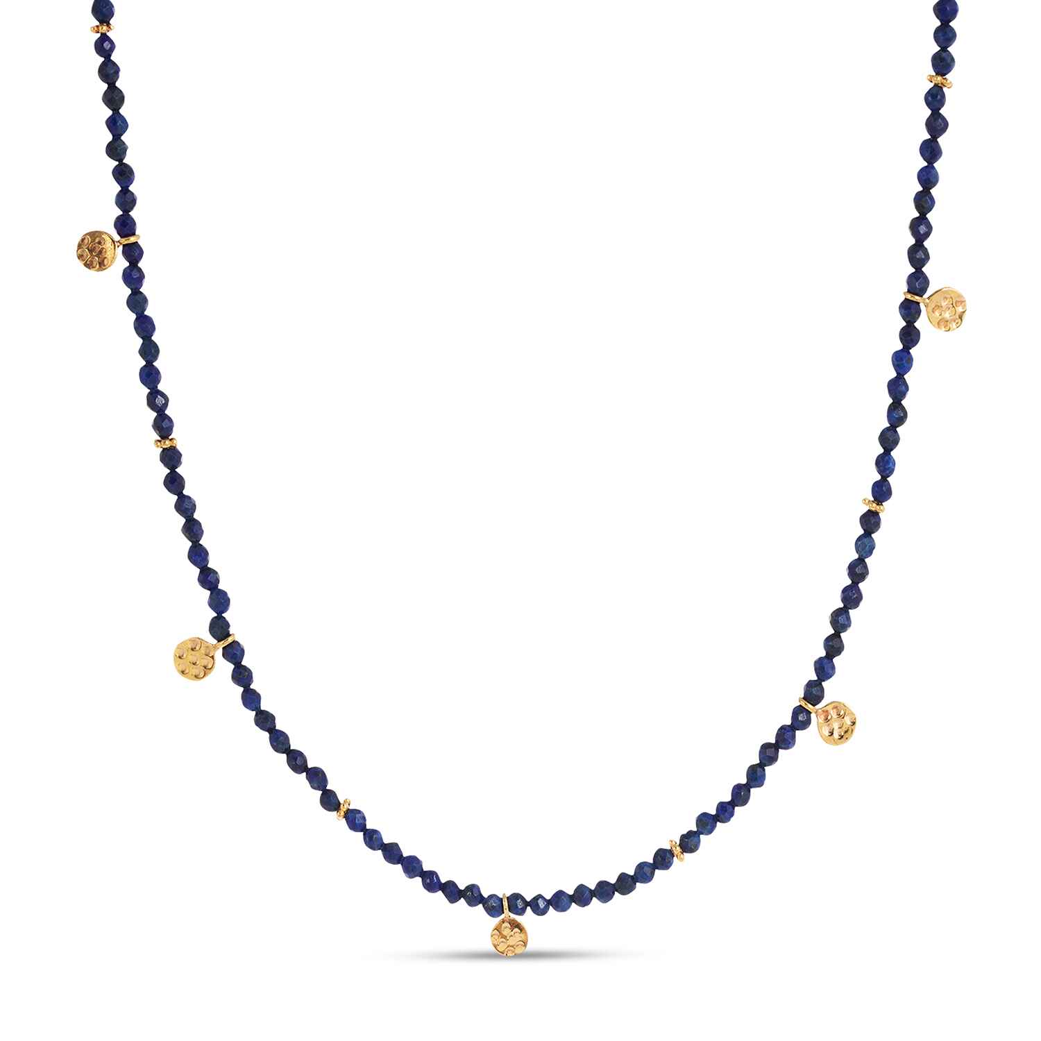 Eva Lapis Lazuli Reversible Necklace with gold discs Refurbished - Amadeus (This could refer to multiple things, such as the 1 refurbished available on Cerqular
