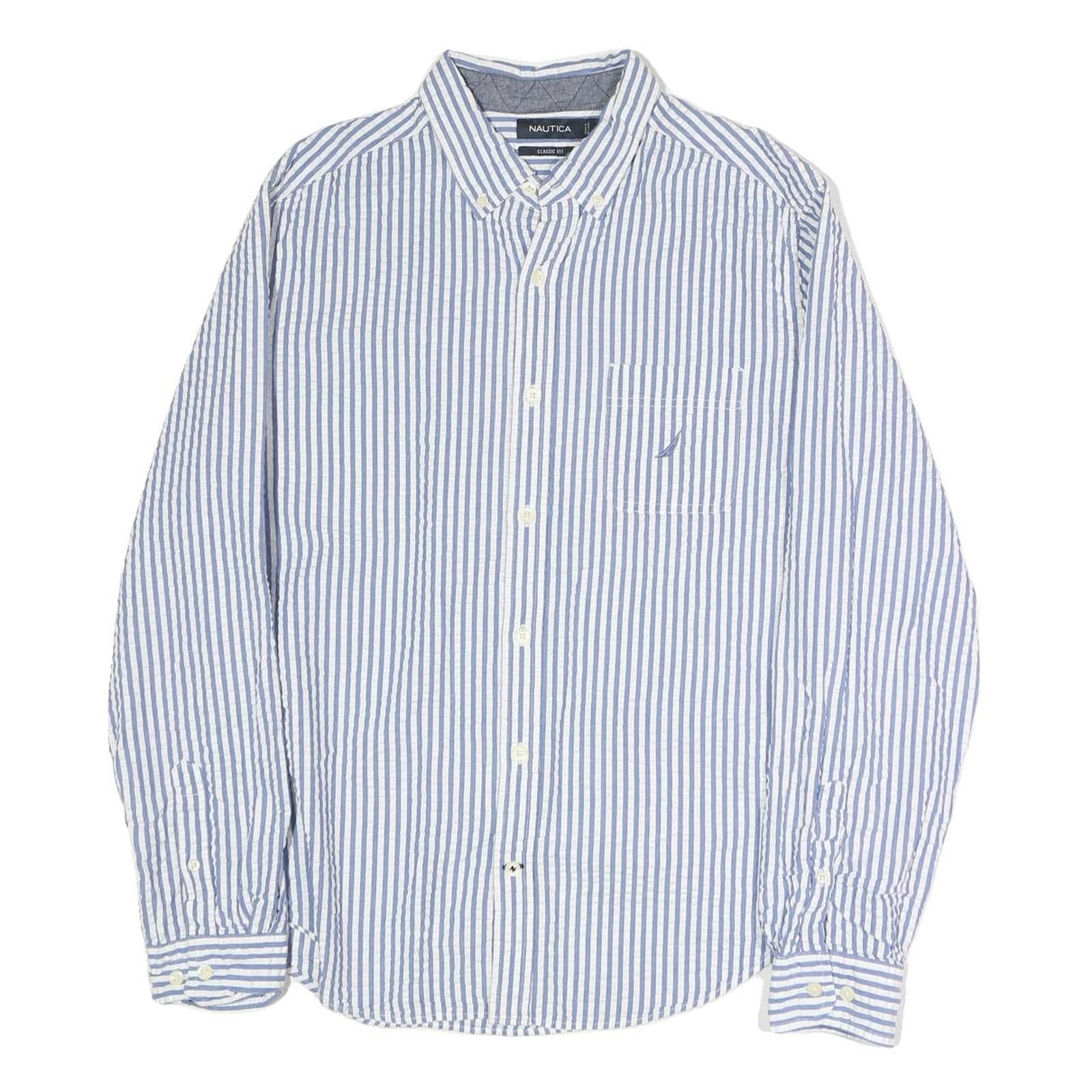 Buy NAUTICA Mens Blue & White Classic Fit L Cotton Blend Shirt Button Down Collar Refurbished - $25.99 NAUTICA Mens Blue & White Classic Fit L Cotton Blend Shirt Button Down Collar Refurbished - N/A refurbished available on Cerqular