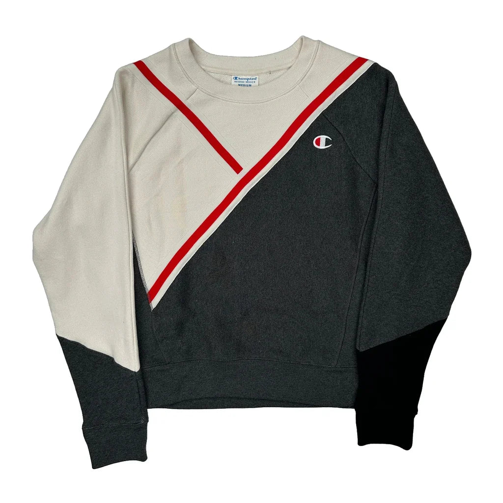 Reverse Weave Champion Contrast Stitch Sweatshirt - Medium Red Cotton Refurbished - Thrifted (note: this is a term often used to describe second- refurbished available on Cerqular