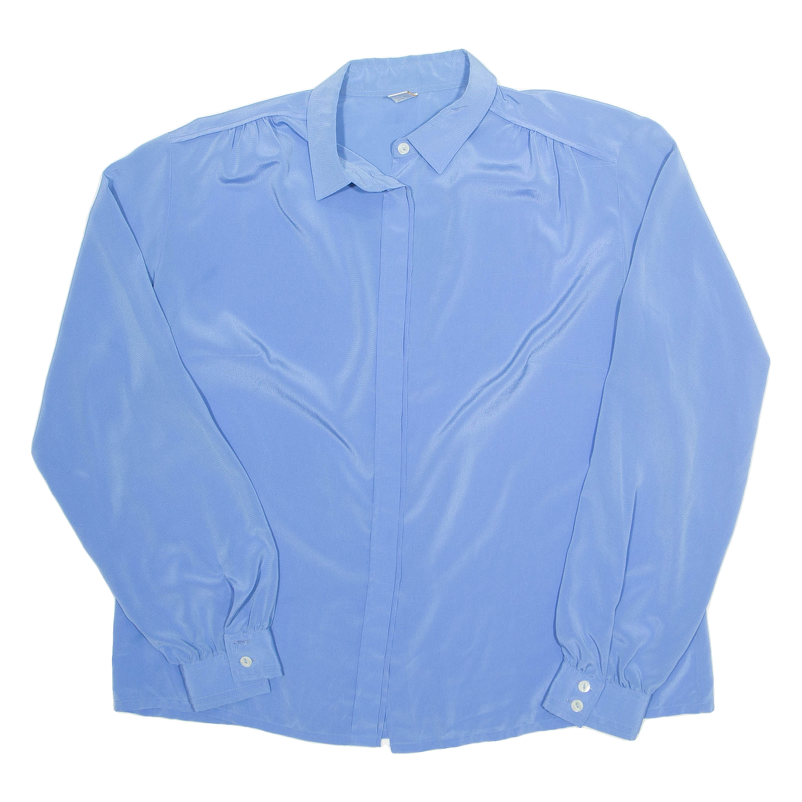 DEL MOD Womens Plain Shirt Blue Long Sleeve L Refurbished - N/A refurbished available on Cerqular