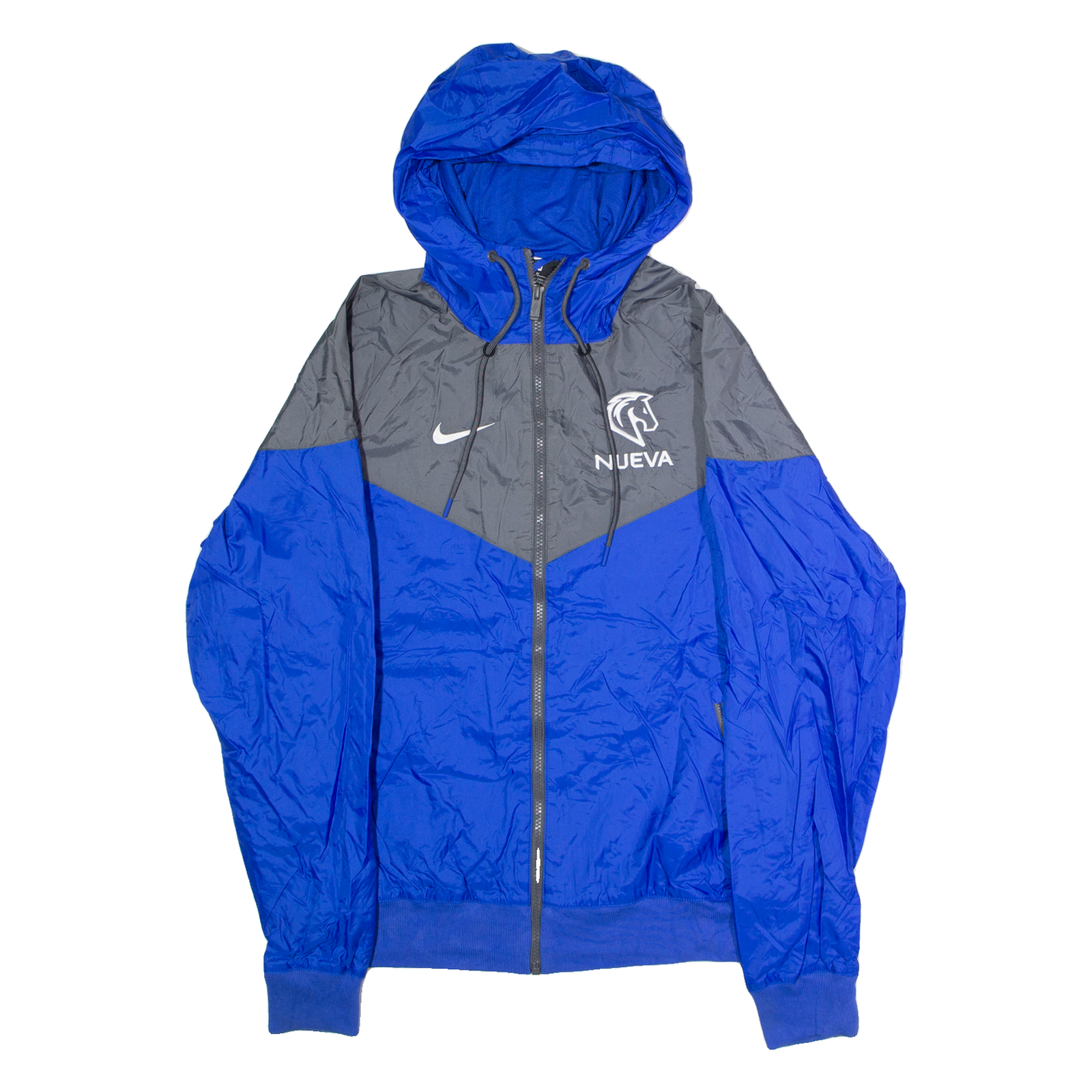 NIKE Nueva Mens Windbreaker Jacket Blue USA Hooded Colourblock M Refurbished - N/A refurbished available on Cerqular
