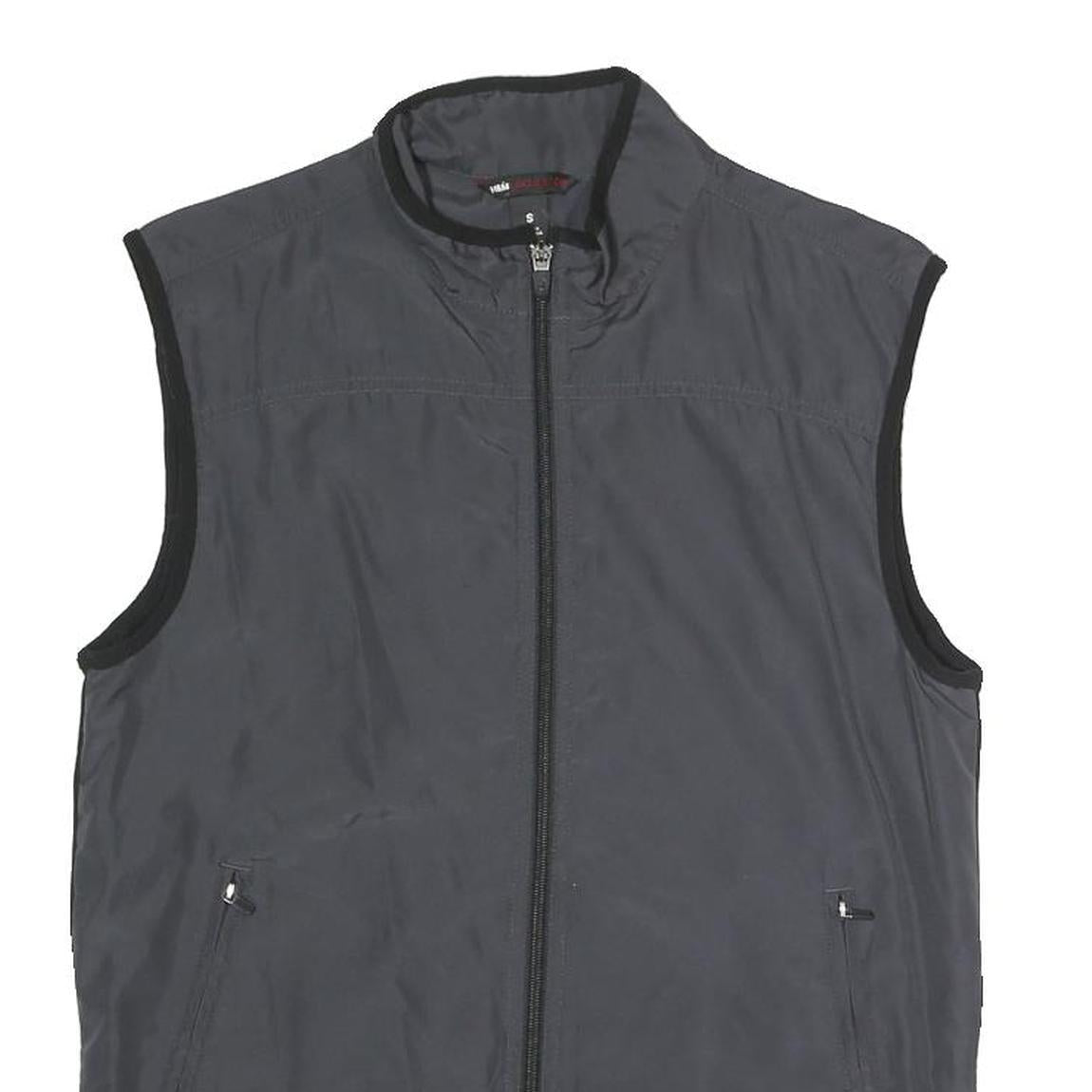 H&M Mens Black & Grey Sleeveless Zip Jacket S Polyester Blend Outdoor Vest Refurbished - N/A refurbished available on Cerqular