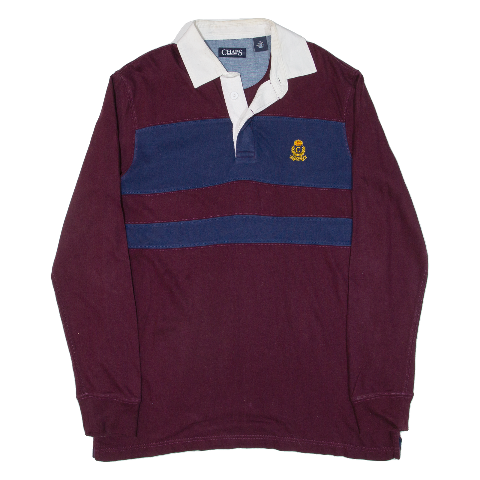 CHAPS Mens Polo Shirt Maroon Long Sleeve M Refurbished - N/A refurbished available on Cerqular