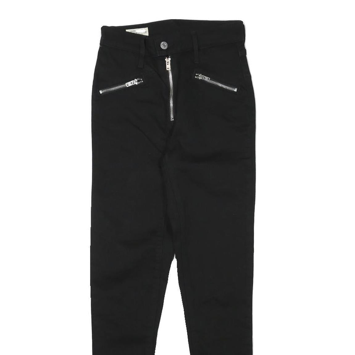 LEVI'S Womens Black Slim Skinny Denim Light W23 L26 Zip Pockets Zipped Hems Refurbished - N/A refurbished available on Cerqular