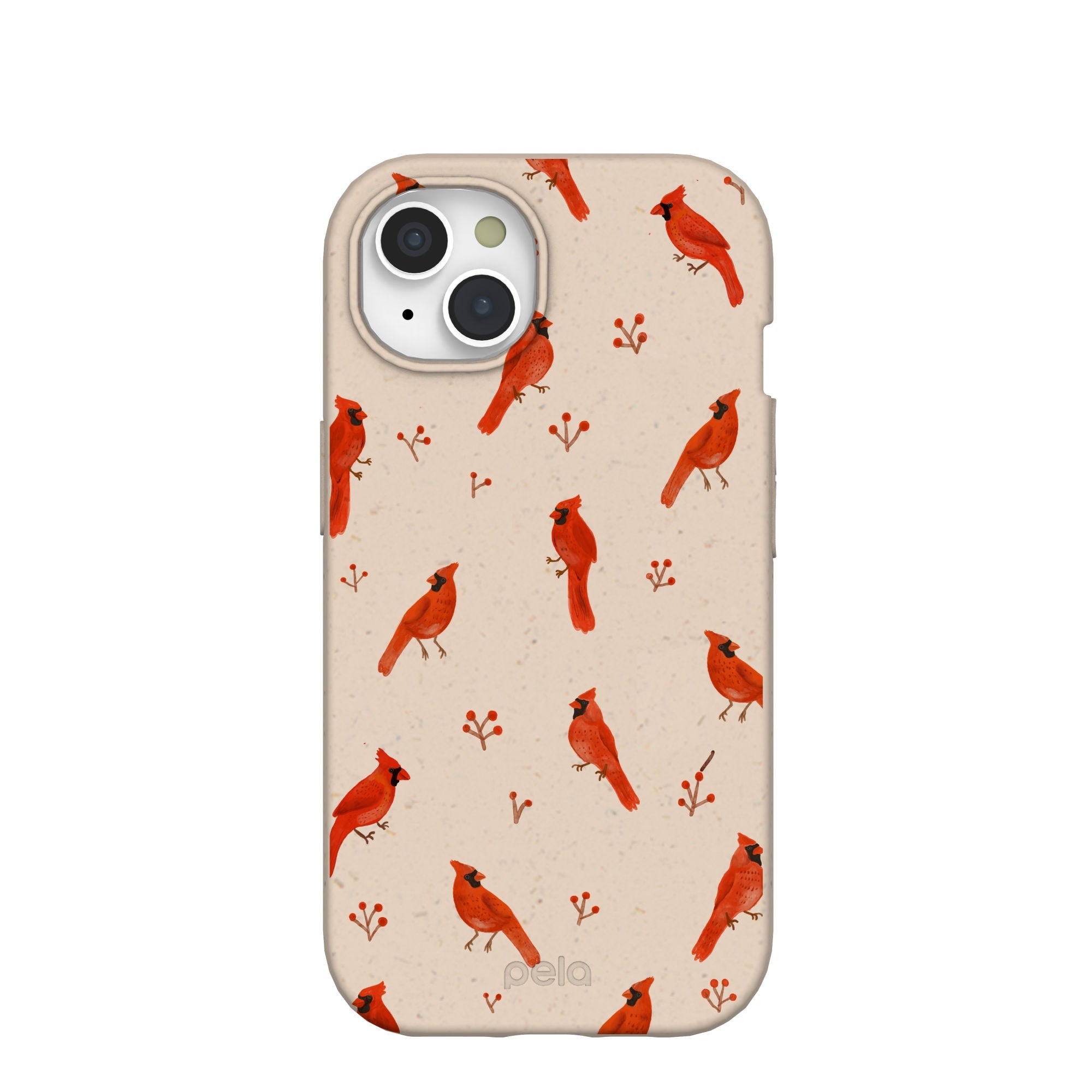 Seashell Cardinals iPhone 15 Case Refurbished - Pela Case refurbished available on Cerqular