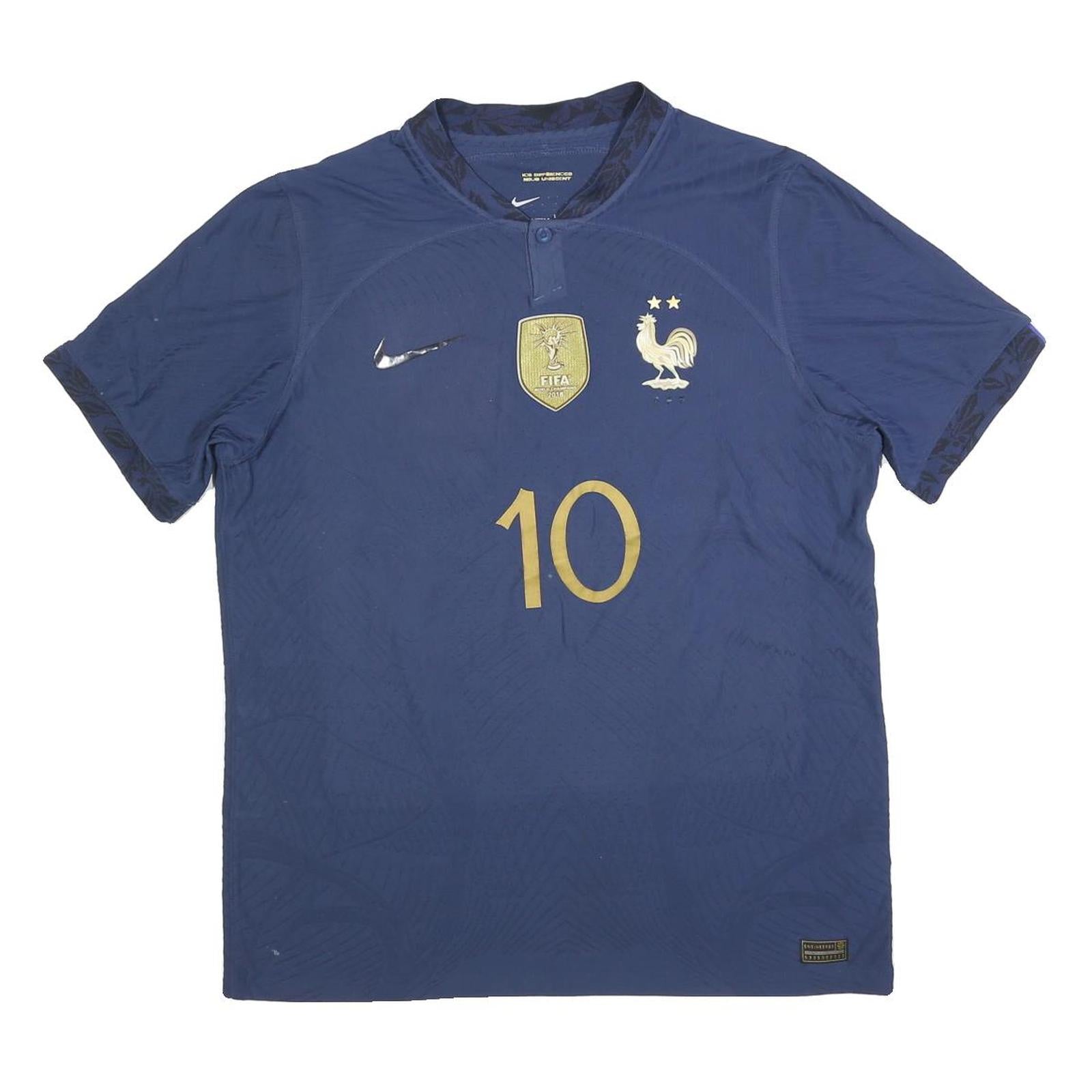 NIKE Mens Blue Football Shirt L Short Sleeve Crew Neck Yons 10 Graphic Refurbished - N/A refurbished available on Cerqular