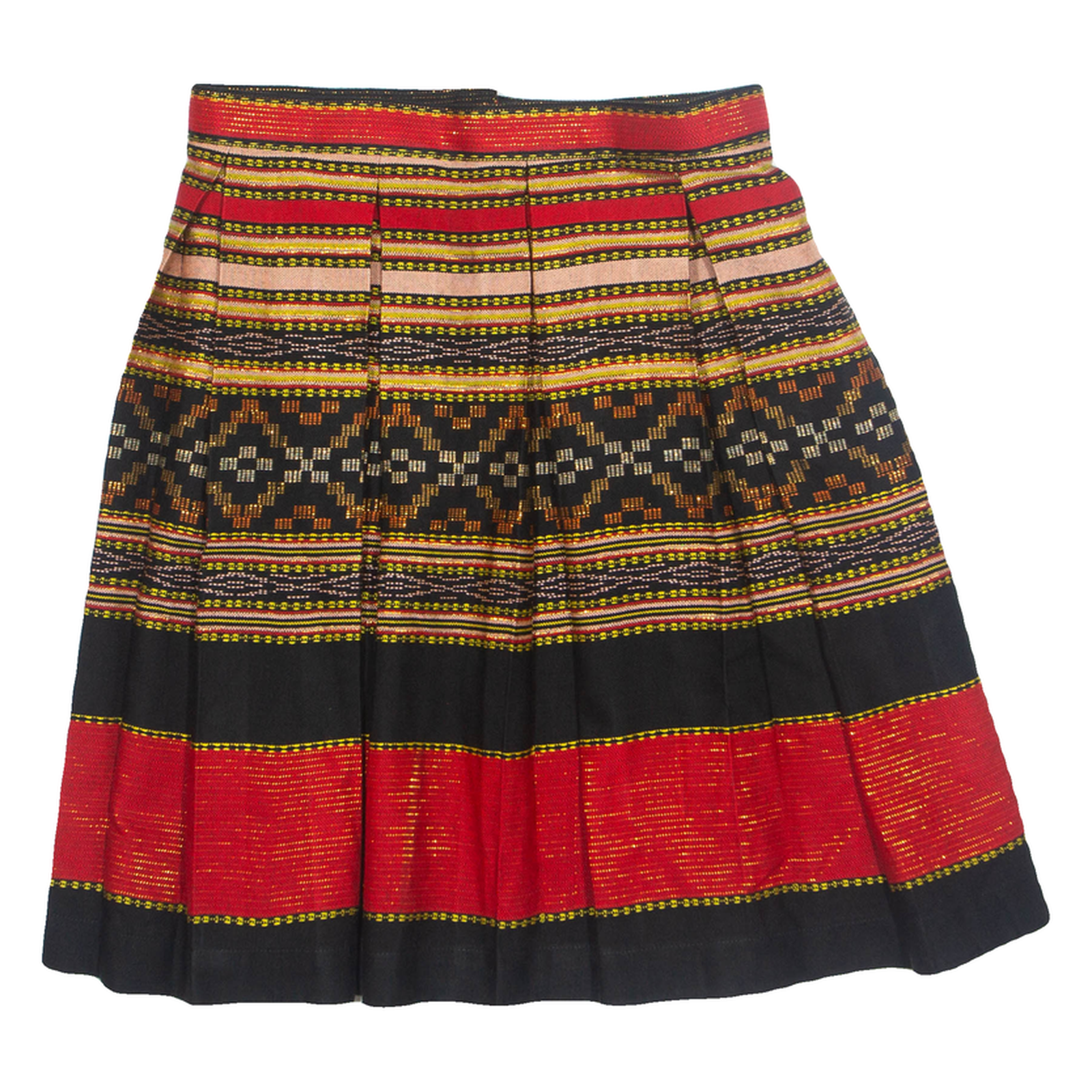 CHARIMA A-line Womens Pleated Skirt Red Short Fair Isle S Refurbished - N/A refurbished available on Cerqular