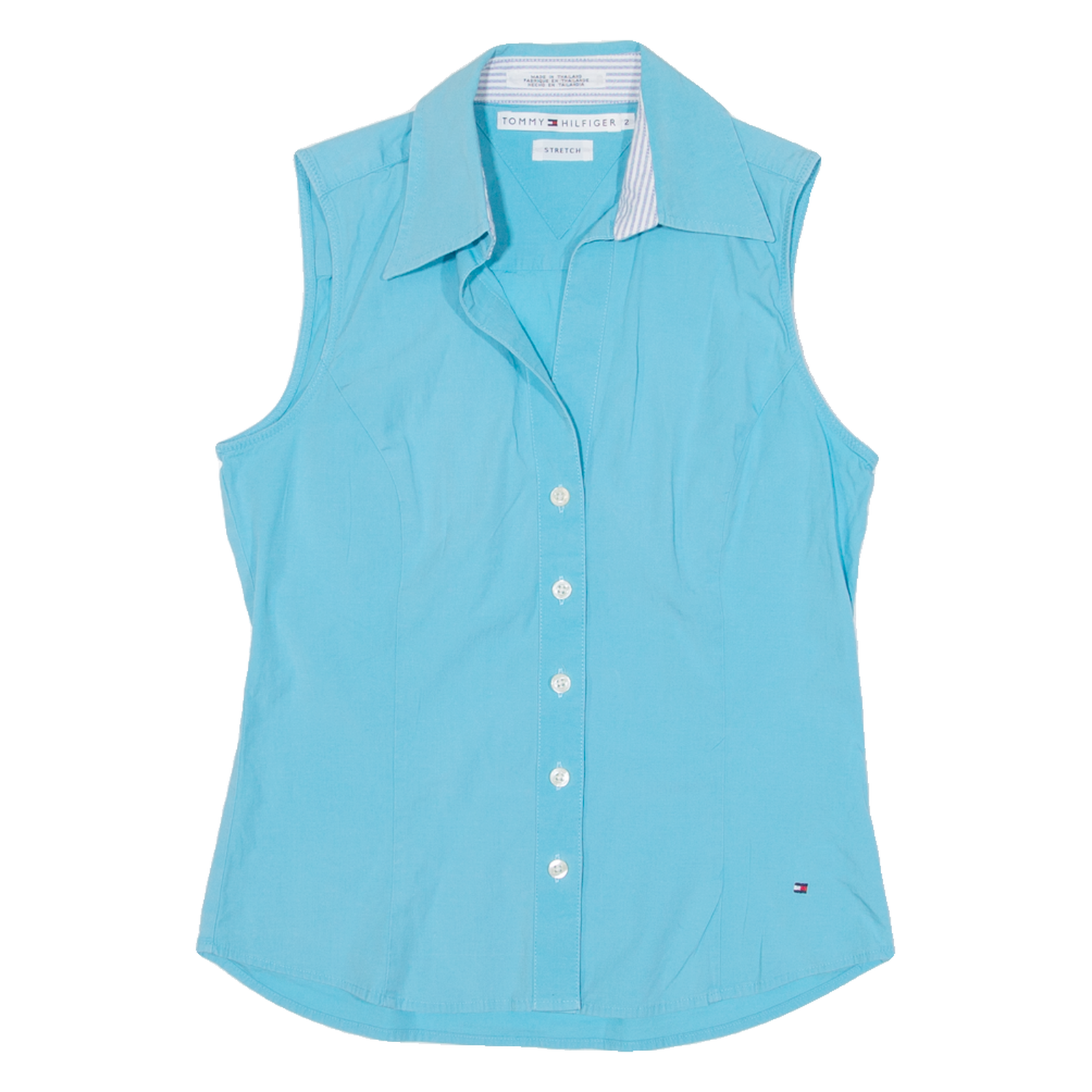 TOMMY HILFIGER Womens Plain Shirt Blue Sleeveless S Refurbished - N/A refurbished available on Cerqular