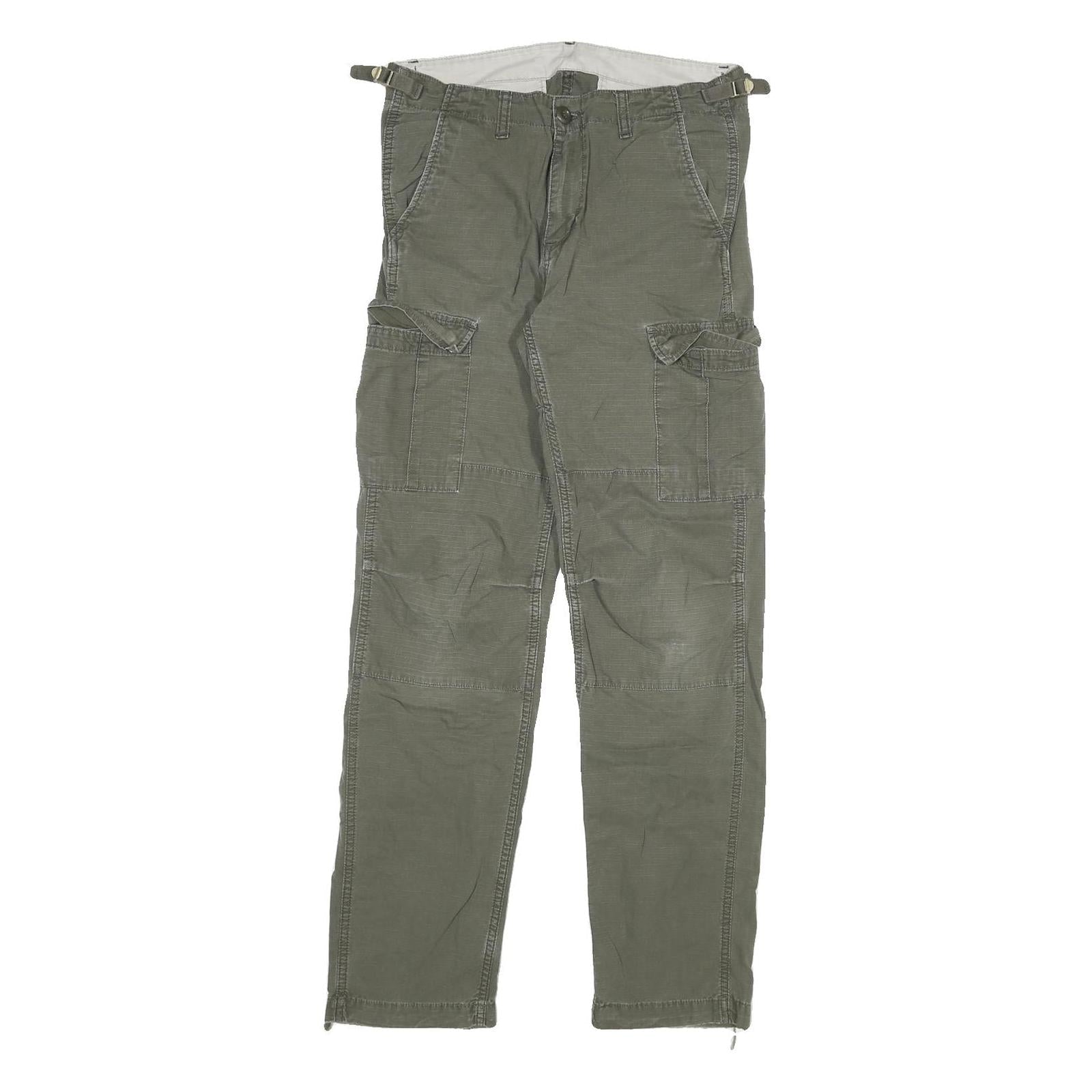 CARHARTT Mens Cotton Blend Green Regular Cargo Trousers W29 L32 Workwear Zip Refurbished - N/A refurbished available on Cerqular
