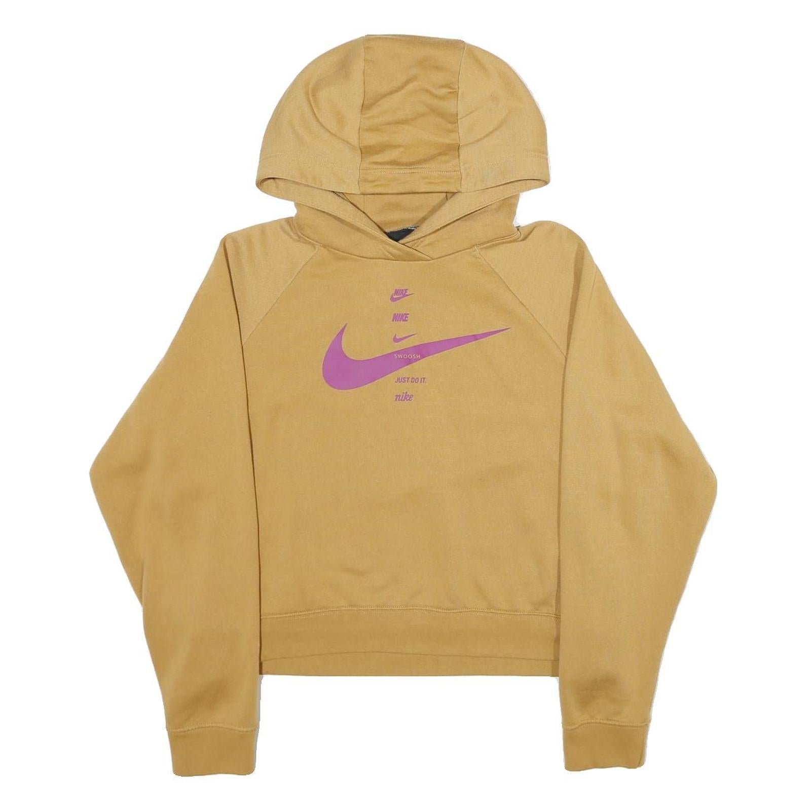 NIKE Womens Beige Hoodie M Cotton Blend Casual Sports Pullover M Size Refurbished - N/A refurbished available on Cerqular