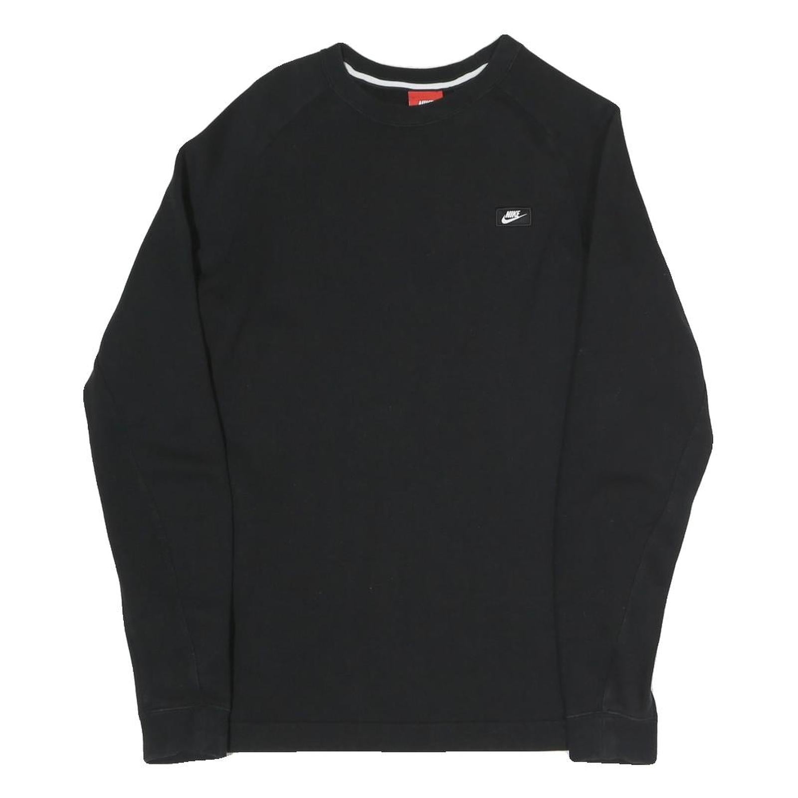 Buy NIKE Mens Black S Crew Neck Cotton Blend Sweatshirt Logo Patch Refurbished - $36.39 NIKE Mens Black S Crew Neck Cotton Blend Sweatshirt Logo Patch Refurbished - N/A refurbished available on Cerqular